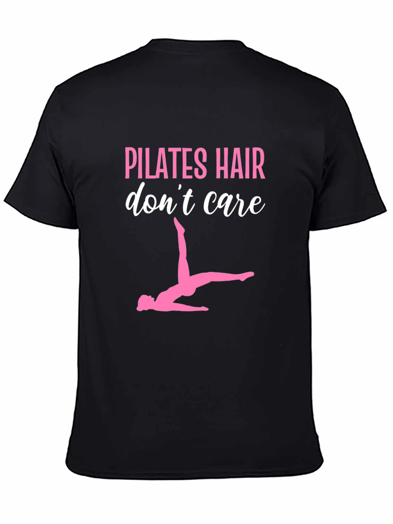 Pilates Hair Dont Care Black Graphic Tee