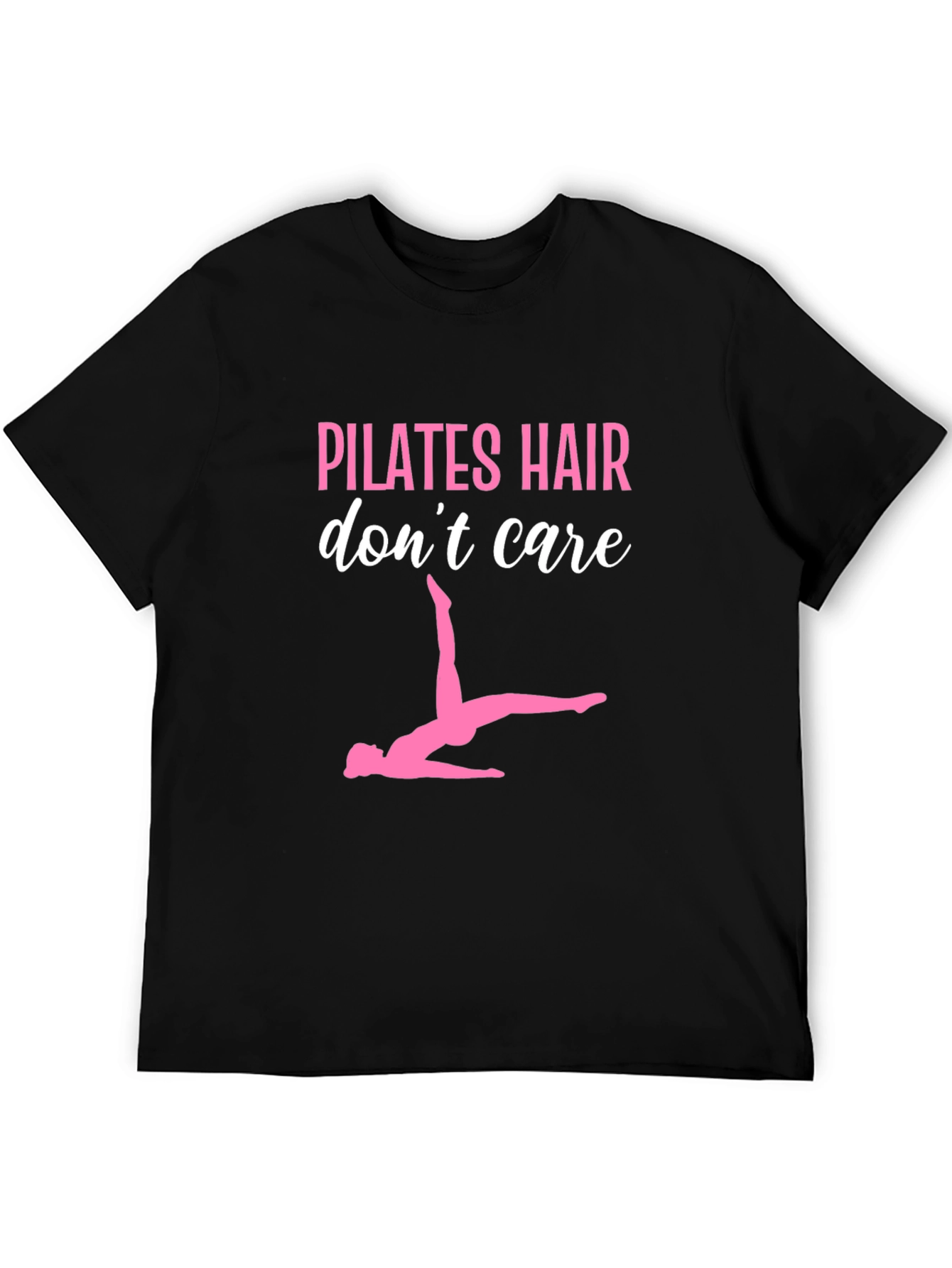 Pilates Hair Dont Care Black Graphic Tee