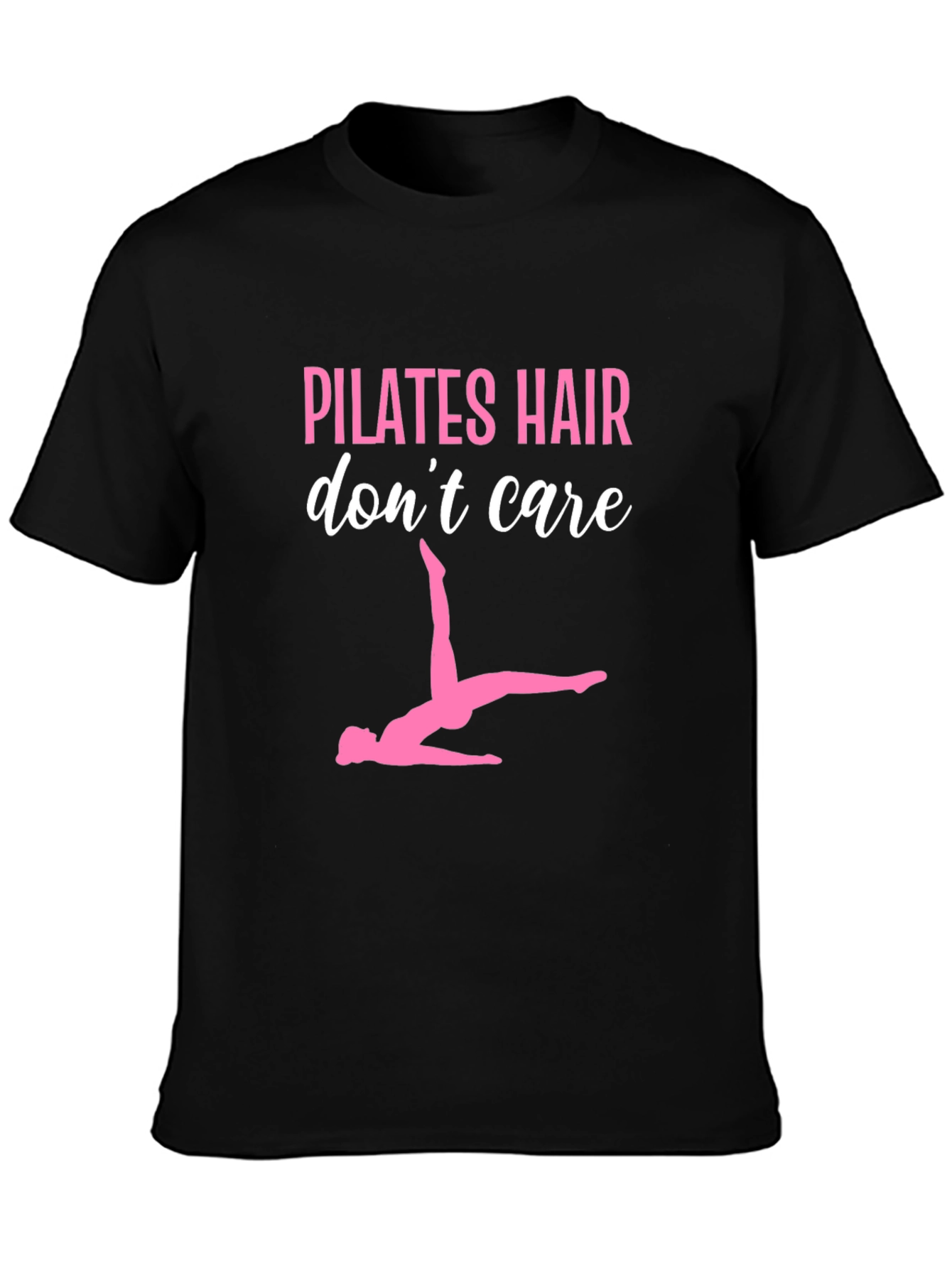 Pilates Hair Dont Care Black Graphic Tee