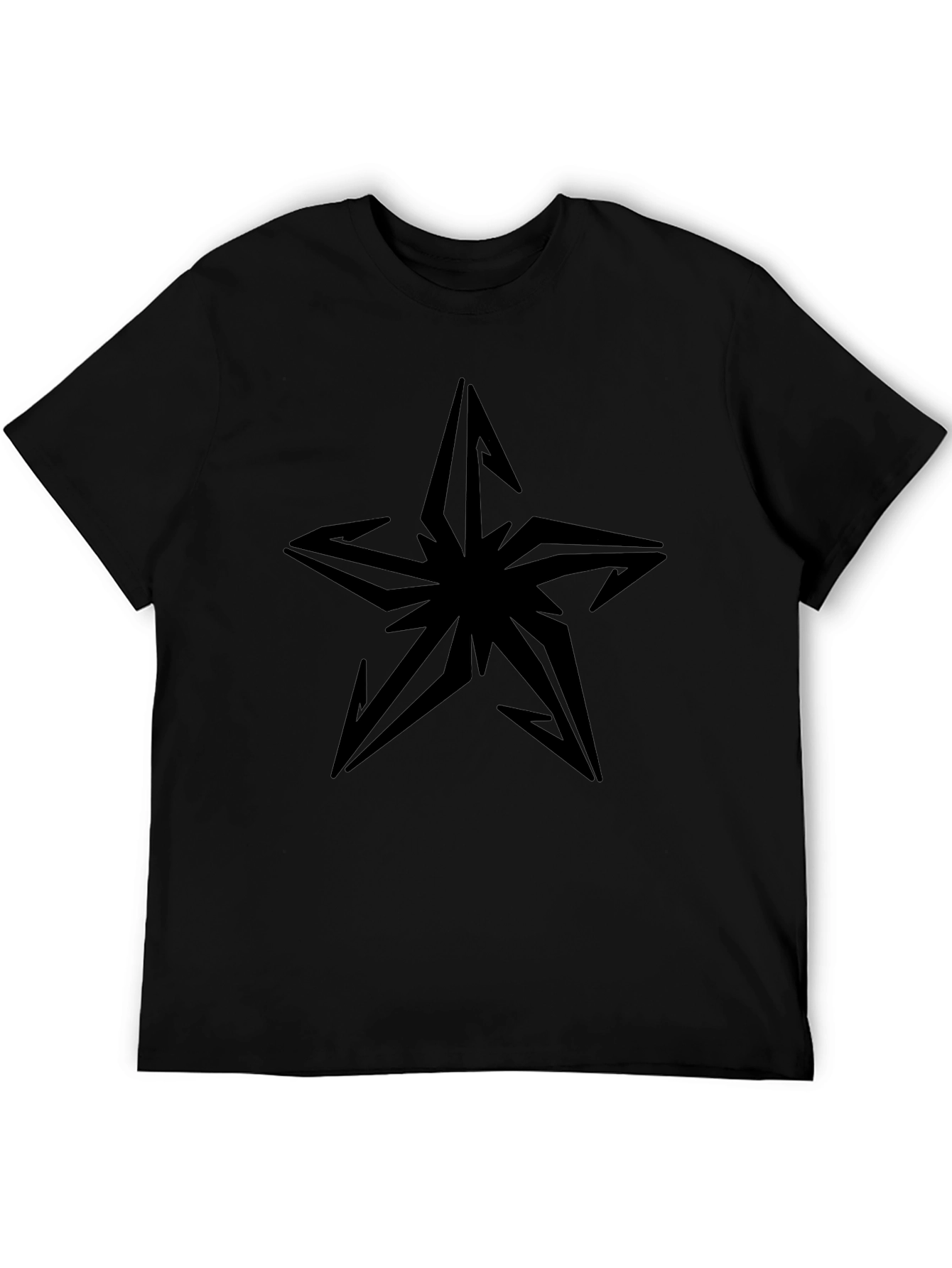 Edgy Star Graphic Black T-Shirt