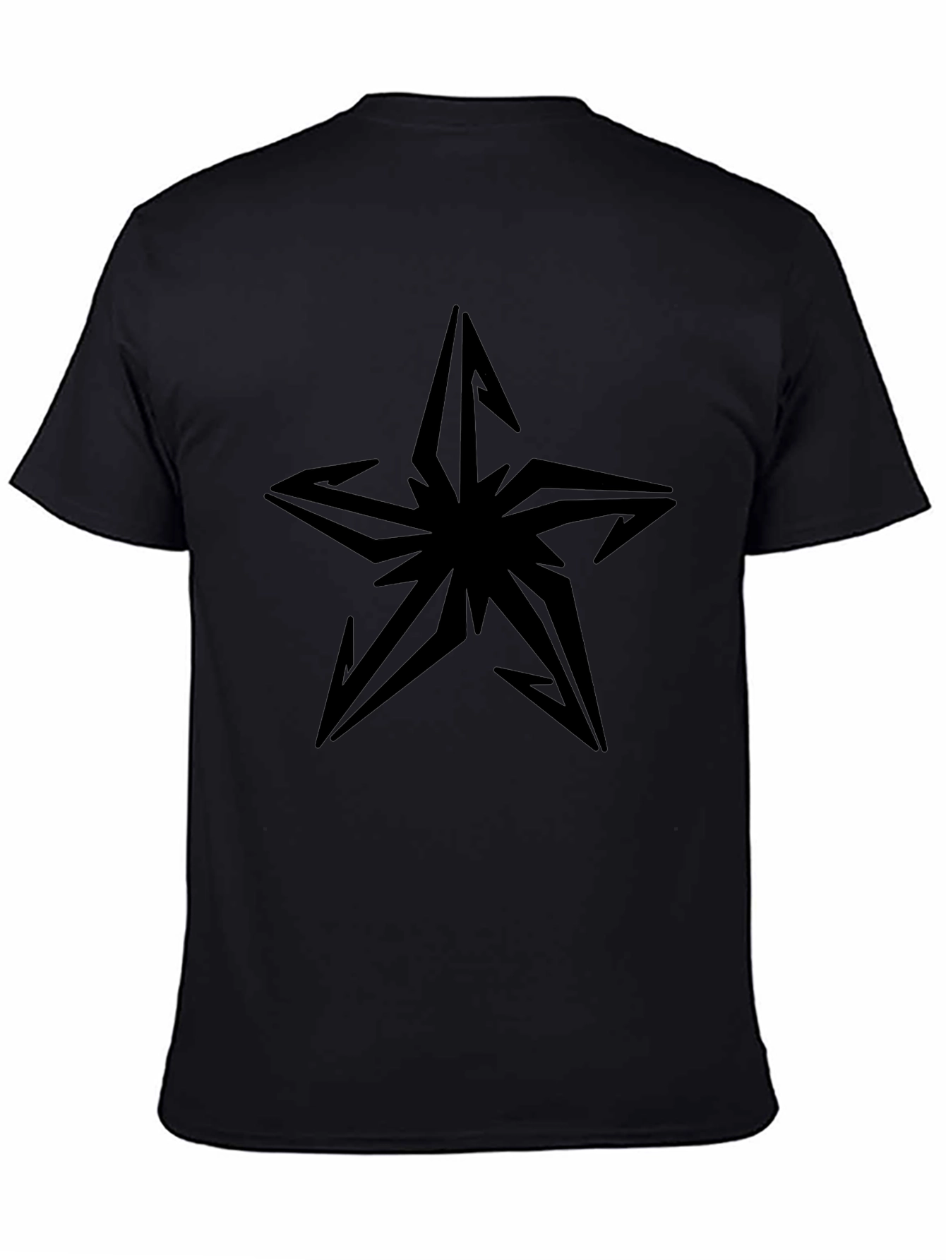 Edgy Star Graphic Black T-Shirt