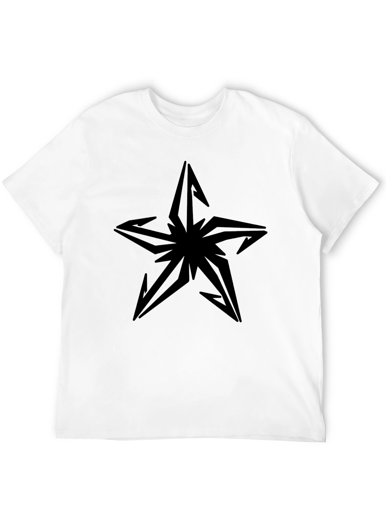 Edgy Star Graphic Black T-Shirt