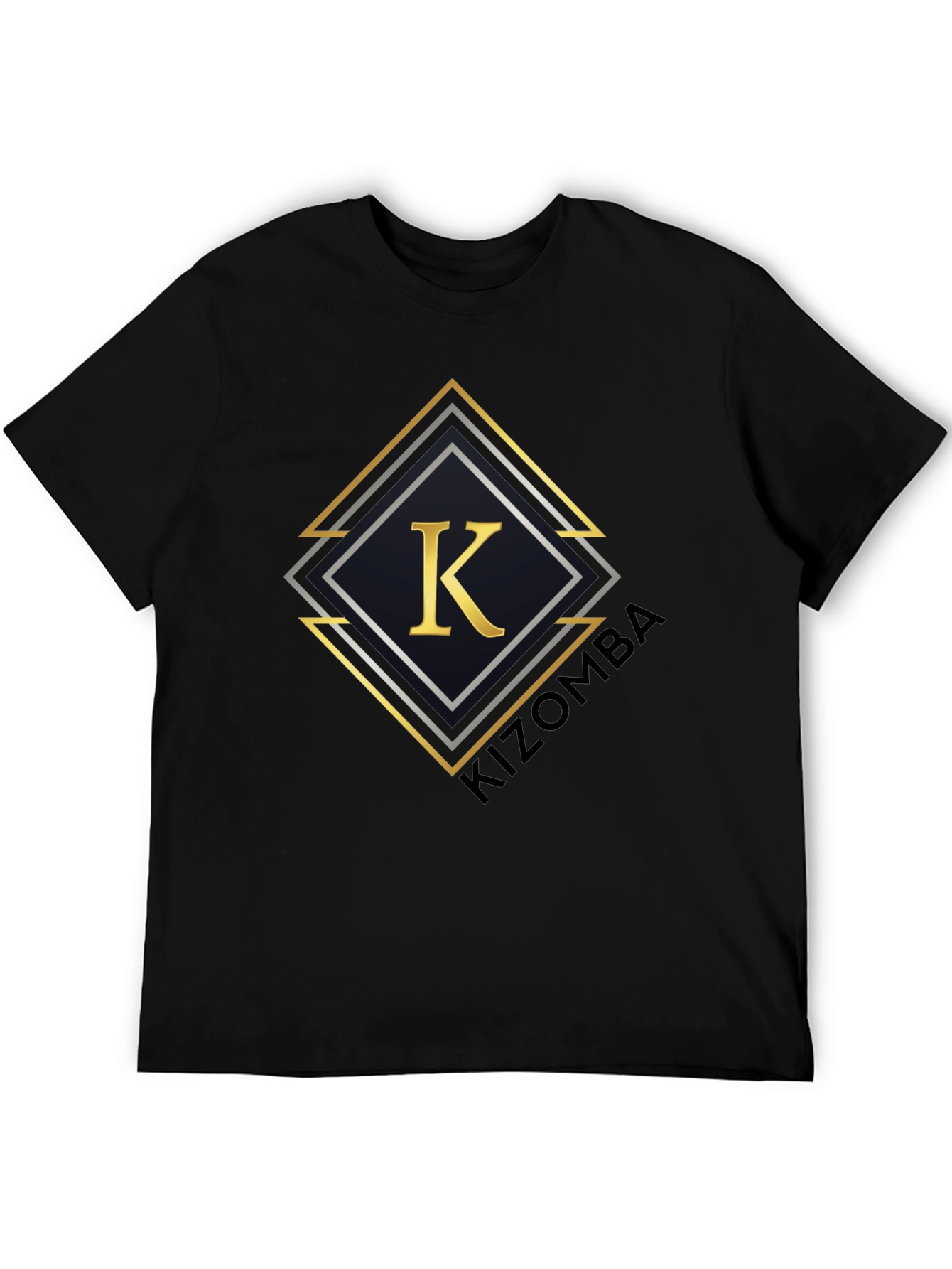 Stylish Black T-Shirt with Geometric K Design