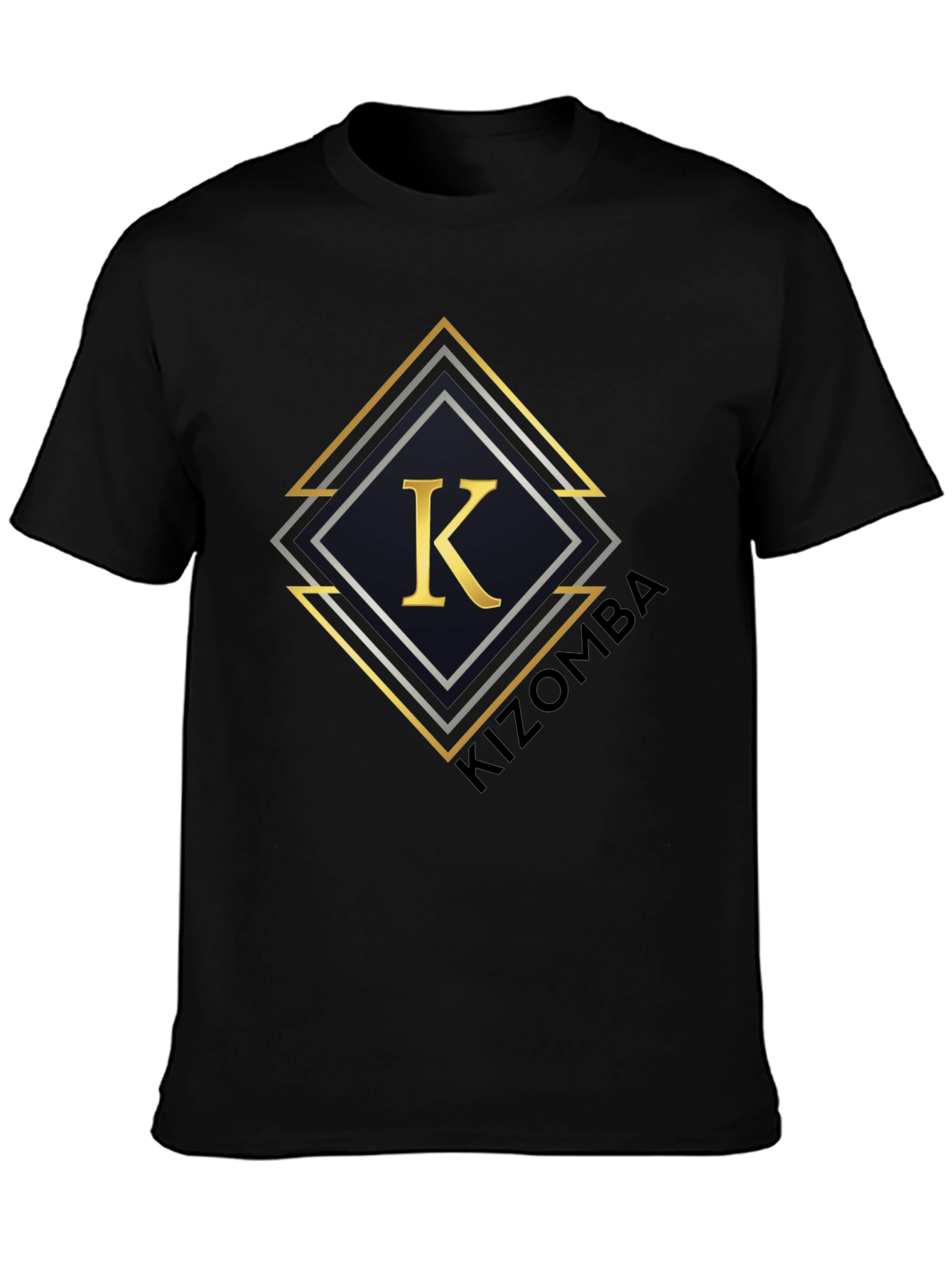 Stylish Black T-Shirt with Geometric K Design