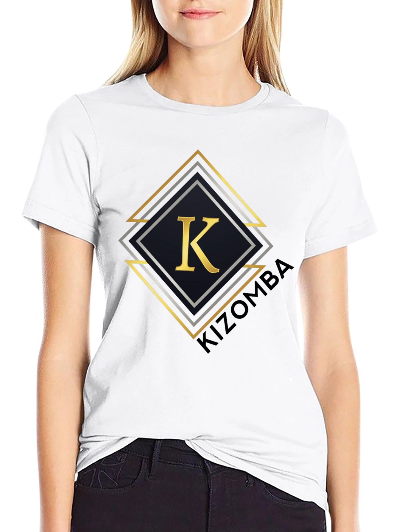 Stylish Black T-Shirt with Geometric K Design