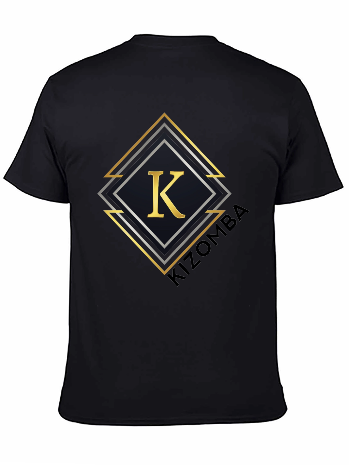Stylish Black T-Shirt with Geometric K Design