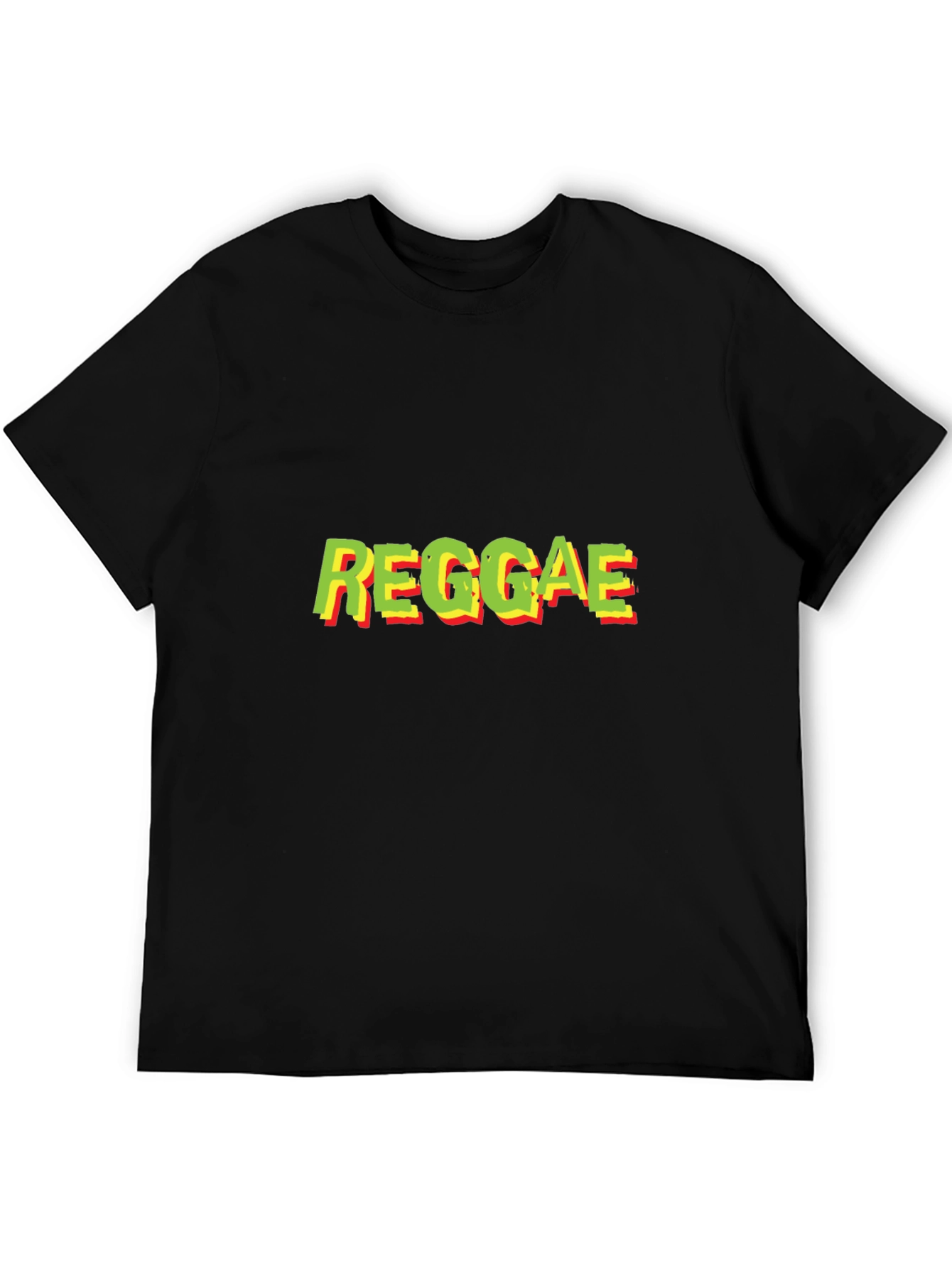 Reggae Text Graphic Black T-Shirt