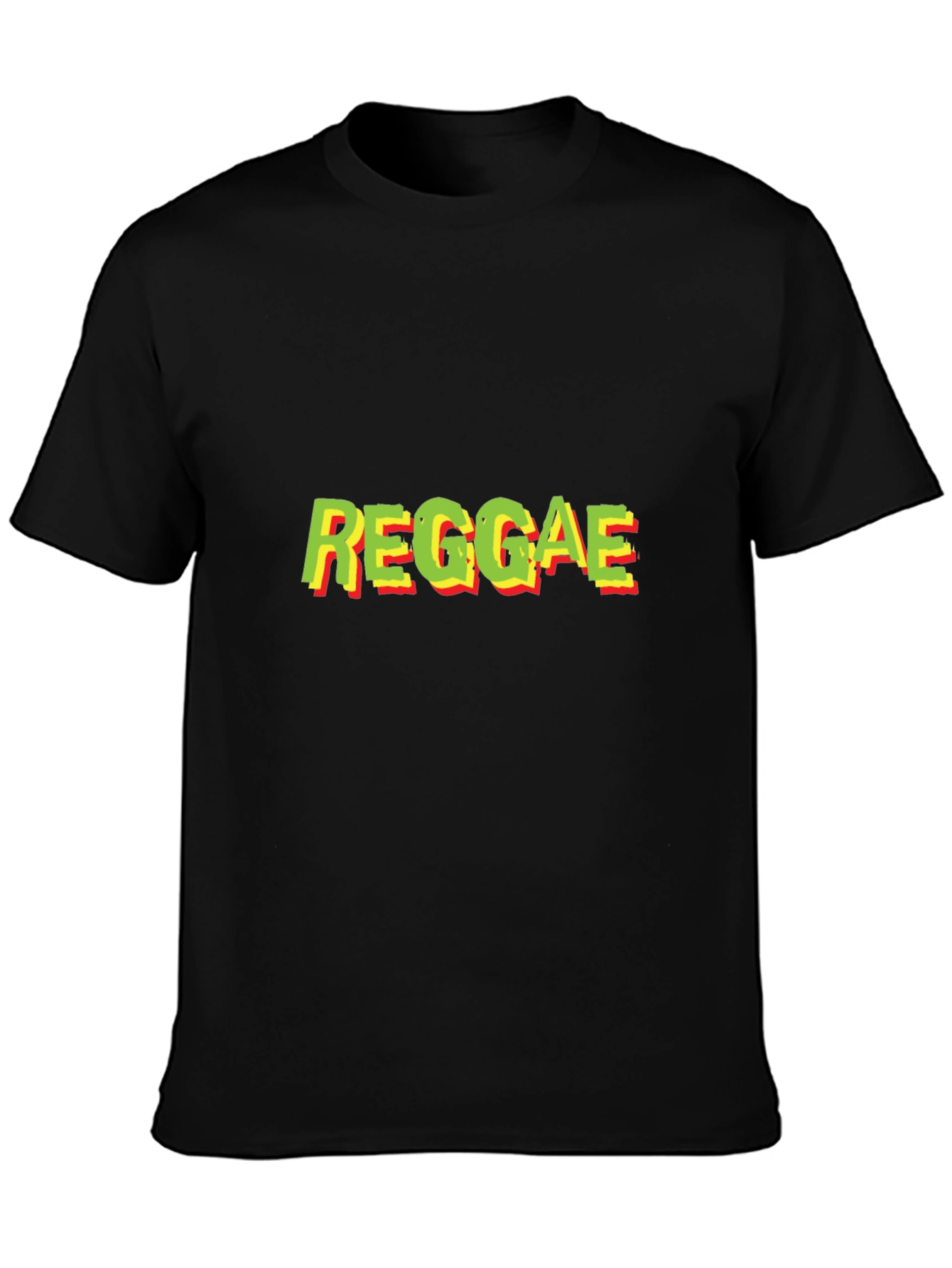 Reggae Text Graphic Black T-Shirt