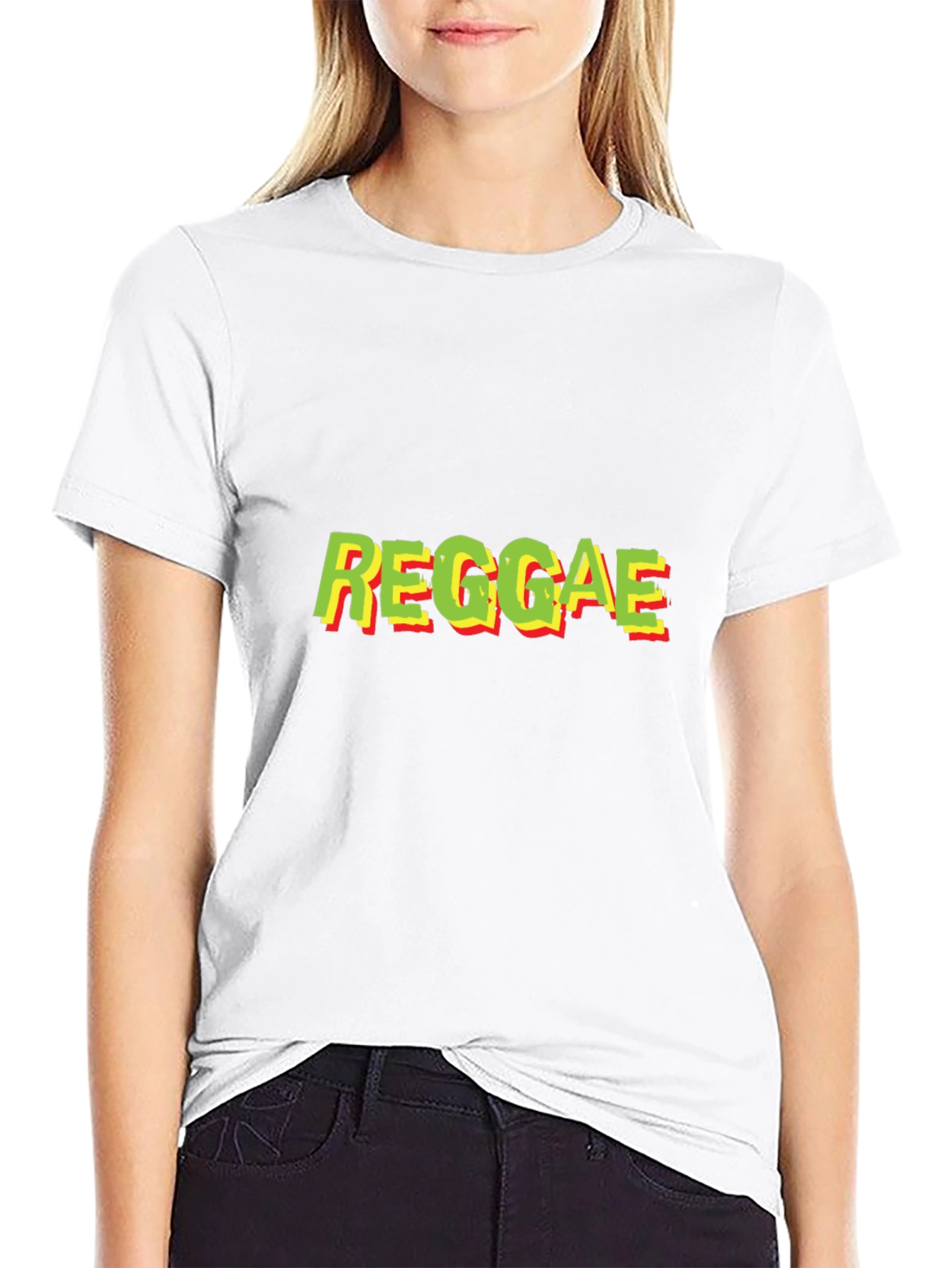 Reggae Text Graphic Black T-Shirt