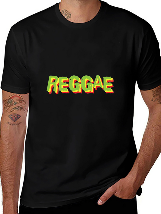 Reggae Text Graphic Black T-Shirt