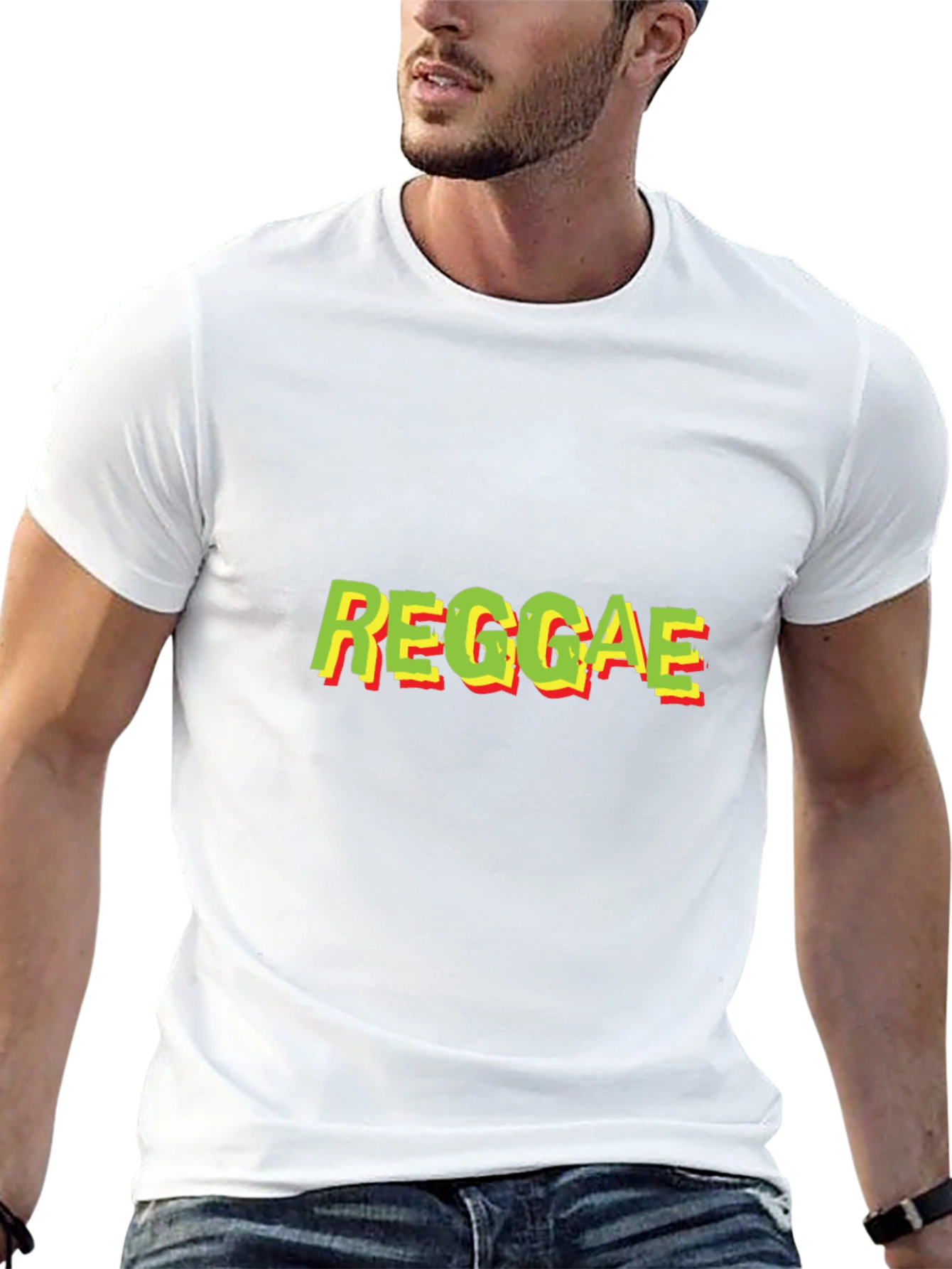 Reggae Text Graphic Black T-Shirt