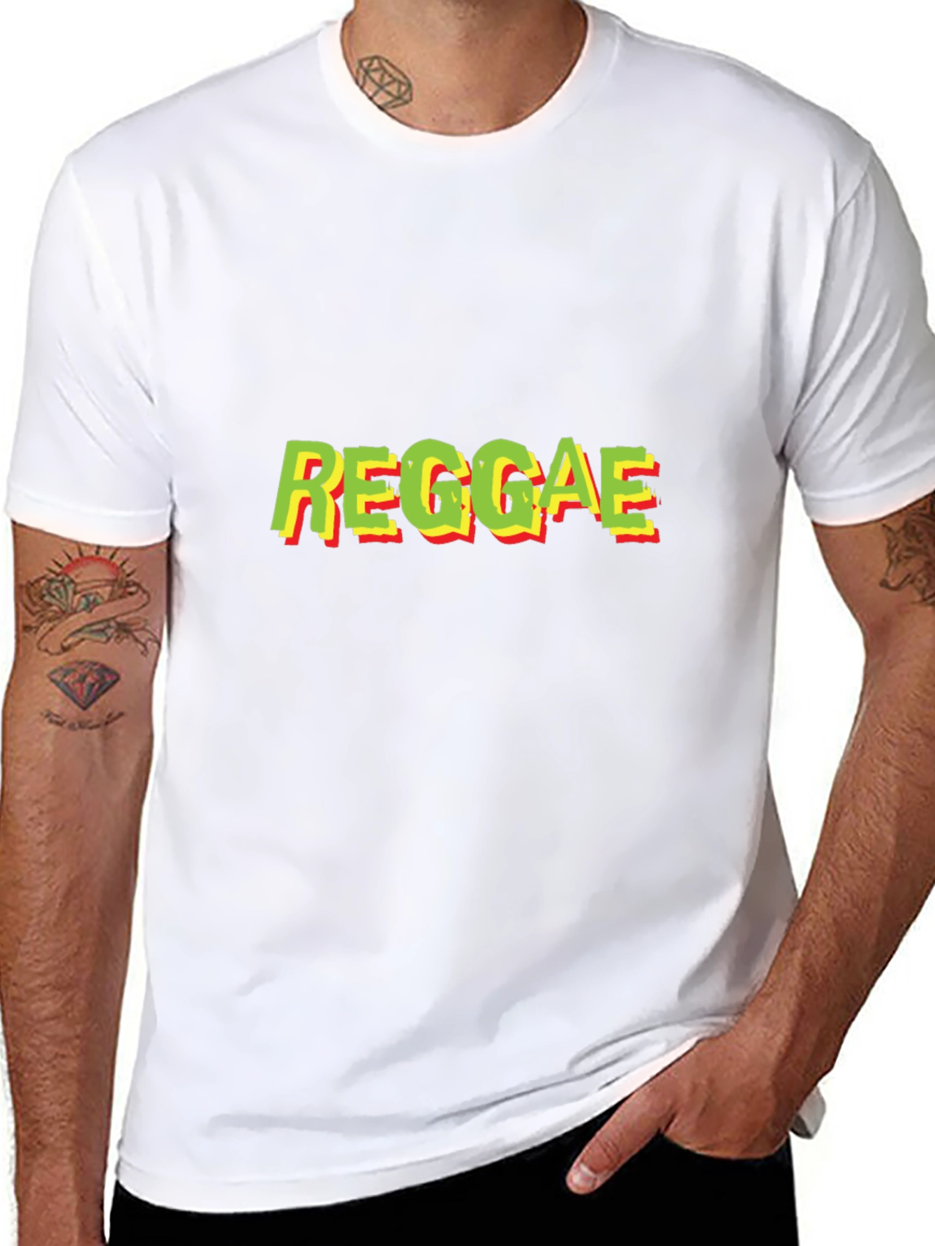 Reggae Text Graphic Black T-Shirt