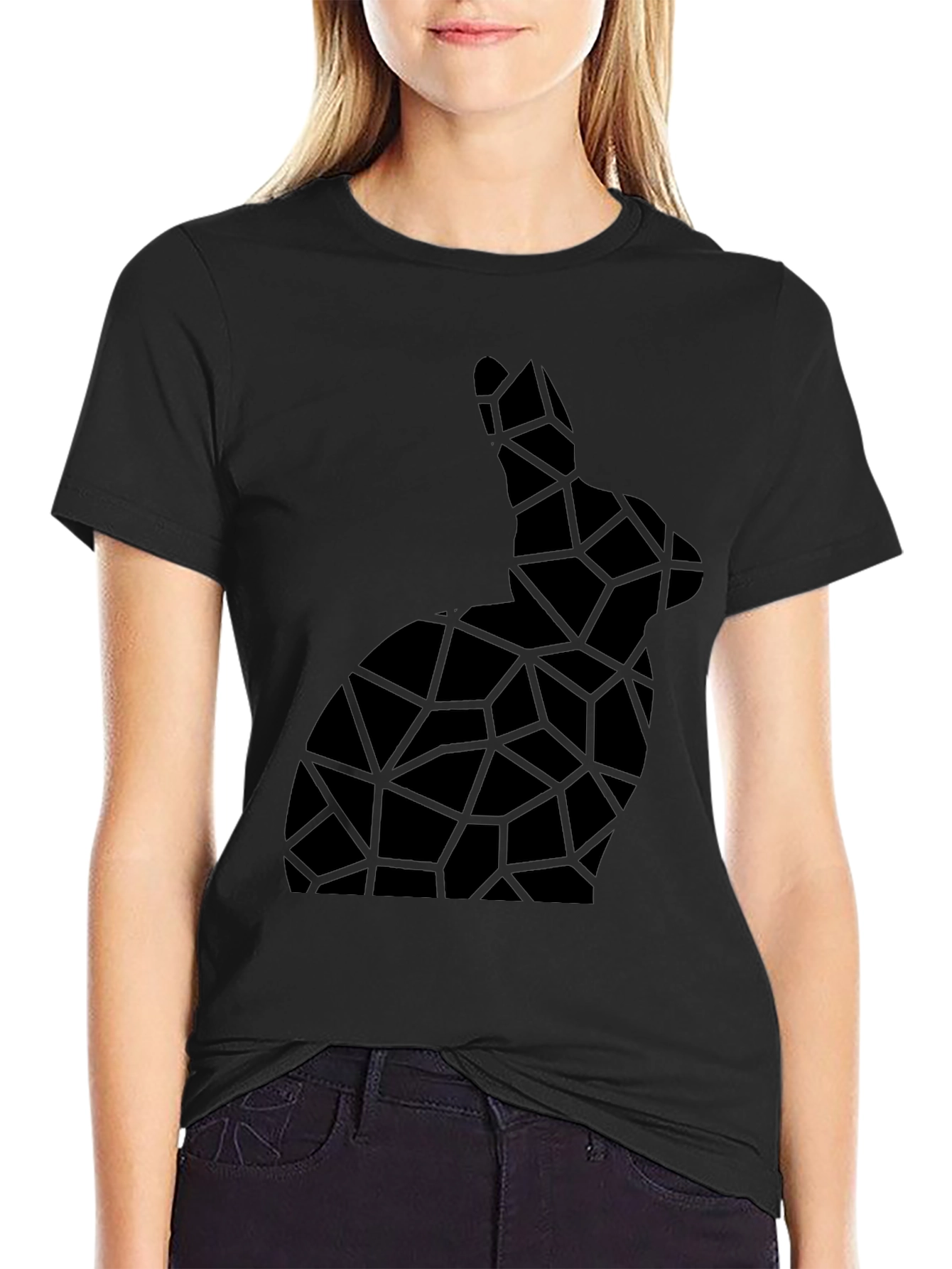 Geometric Rabbit Tee - Modern Abstract Bunny Shirt