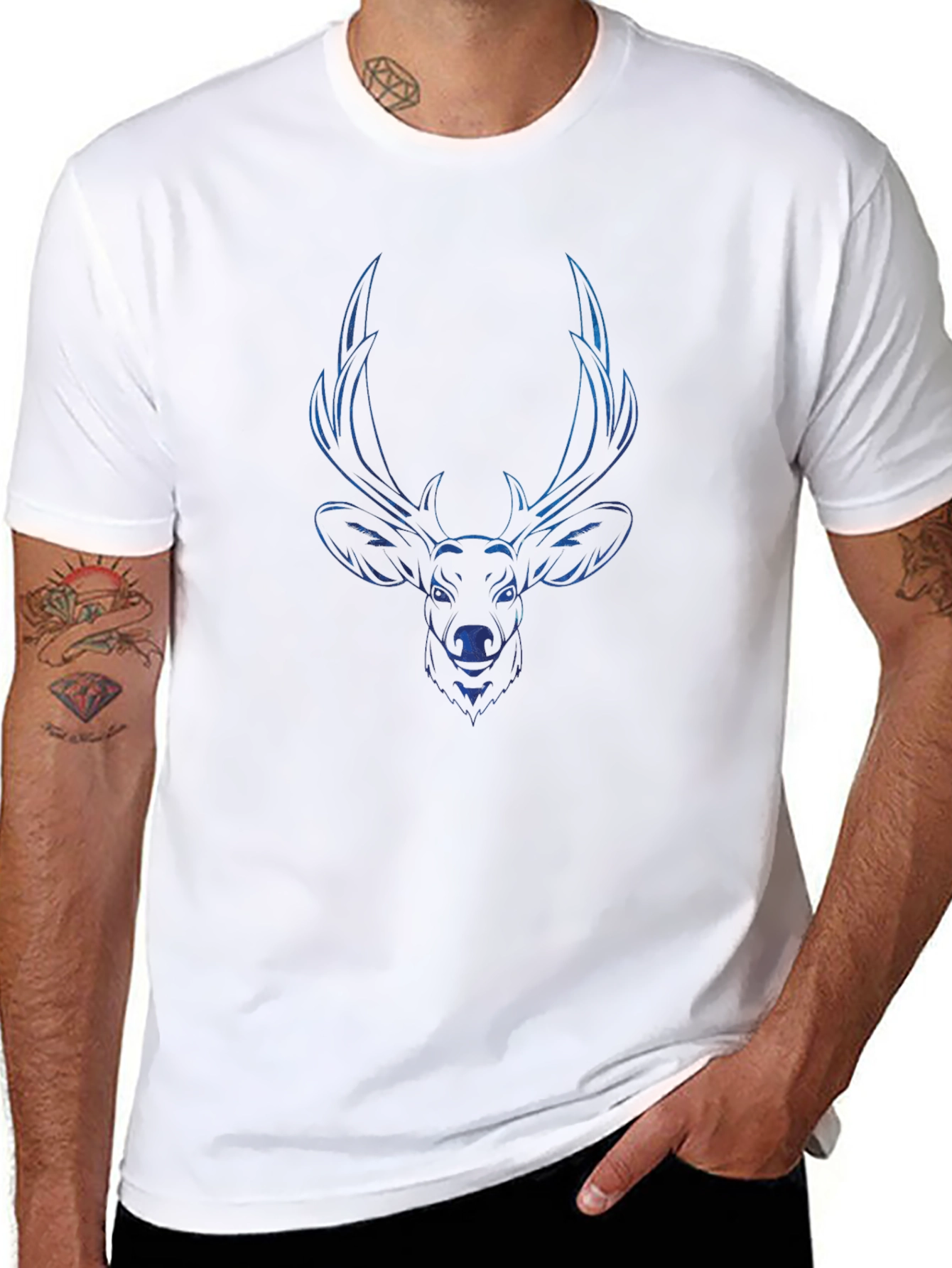 Deer Graphic T-Shirt - Stylish Animal Design