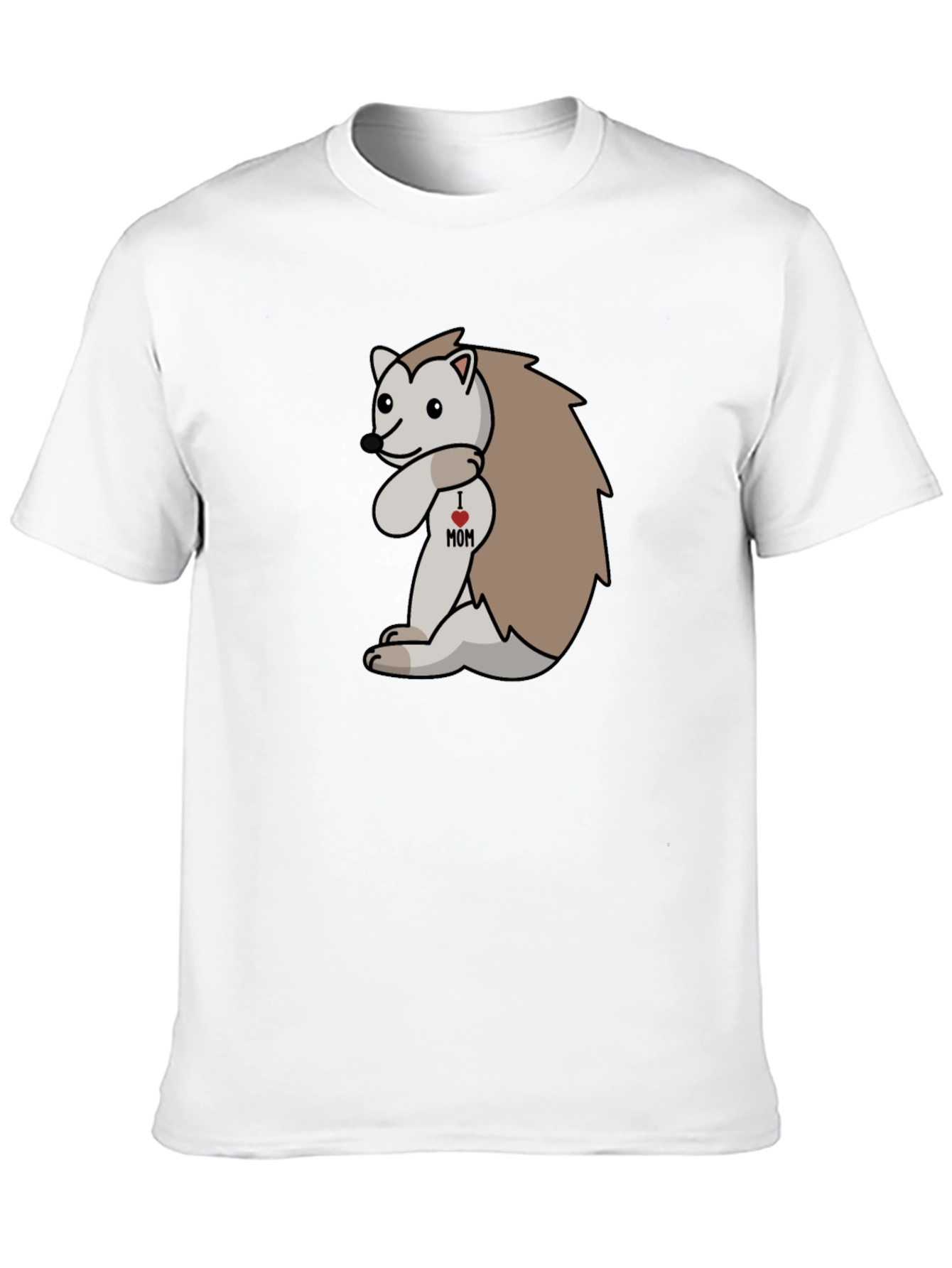 I Heart Mom Hedgehog Black T-Shirt