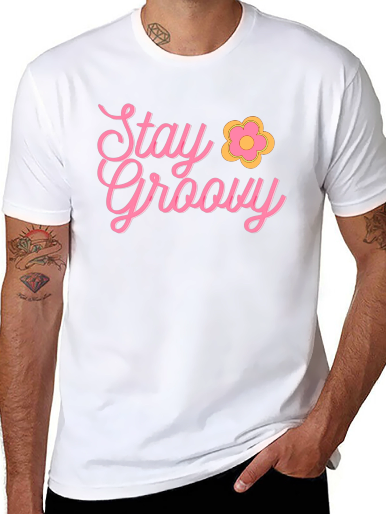 Stay Groovy Retro Black T-Shirt