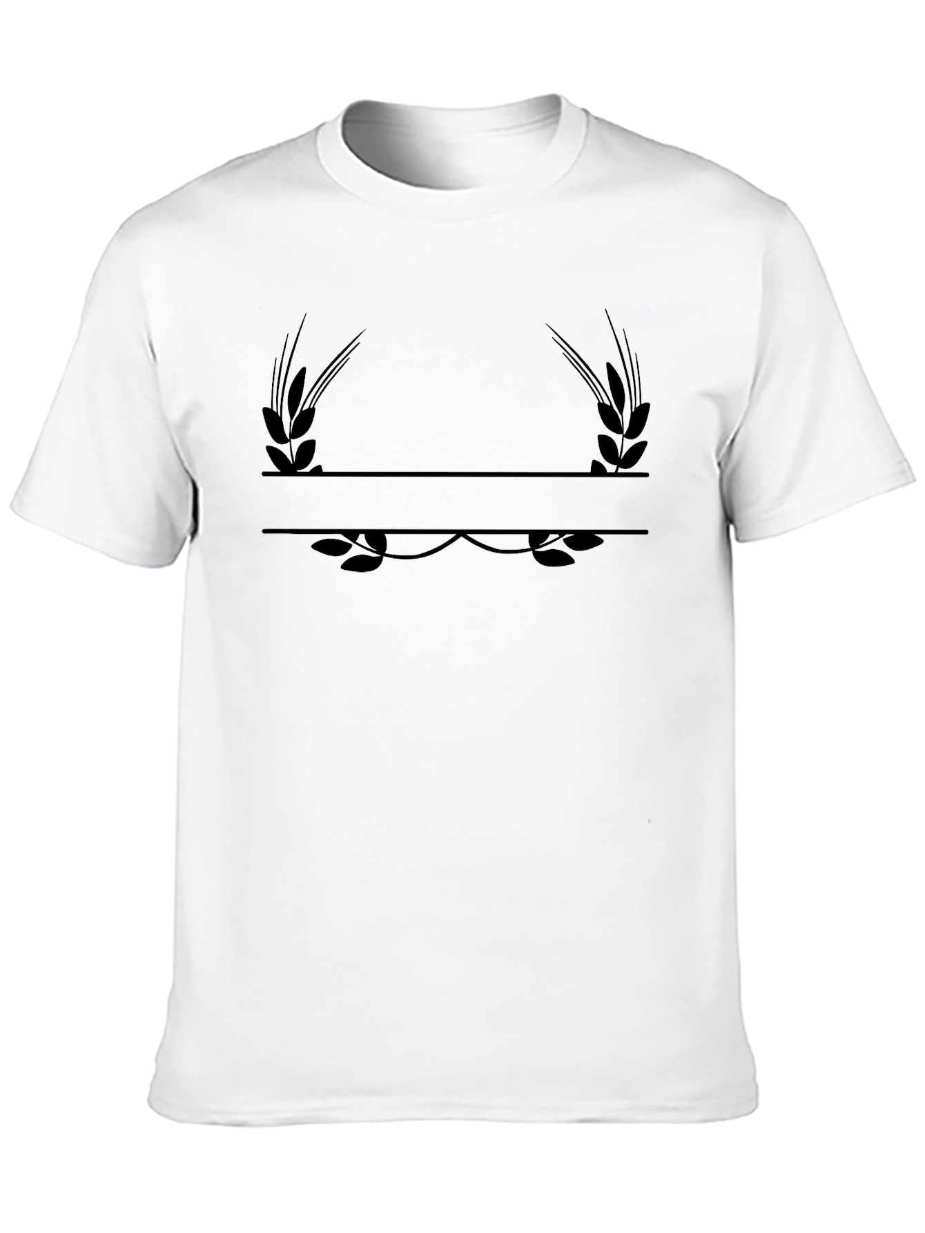 Wheat Laurel Black T-Shirt - Customizable