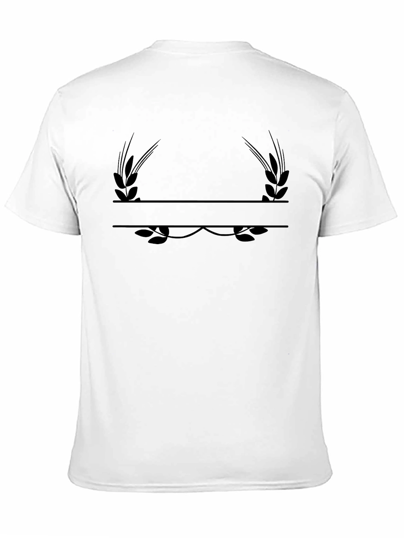 Wheat Laurel Black T-Shirt - Customizable