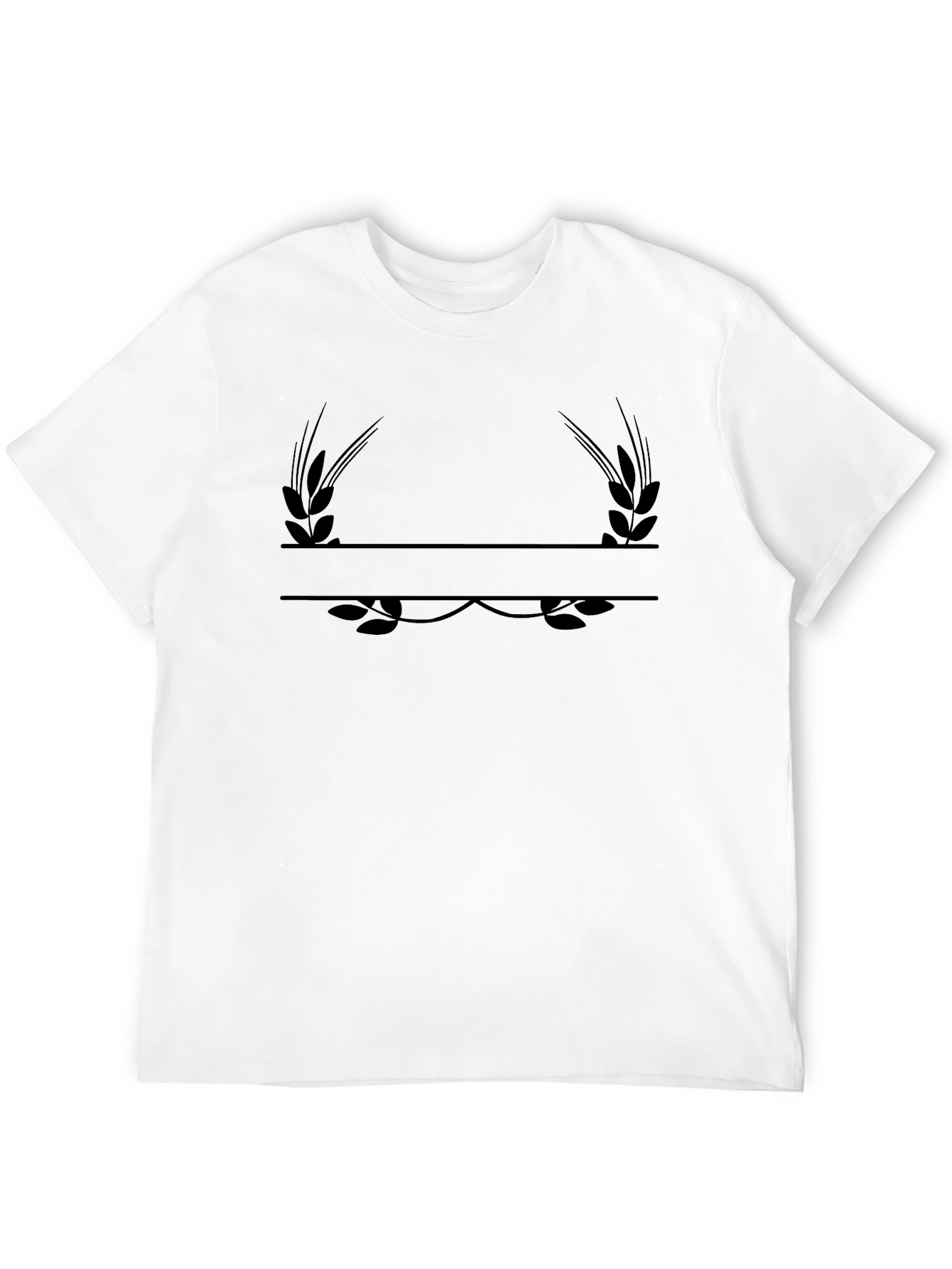 Wheat Laurel Black T-Shirt - Customizable