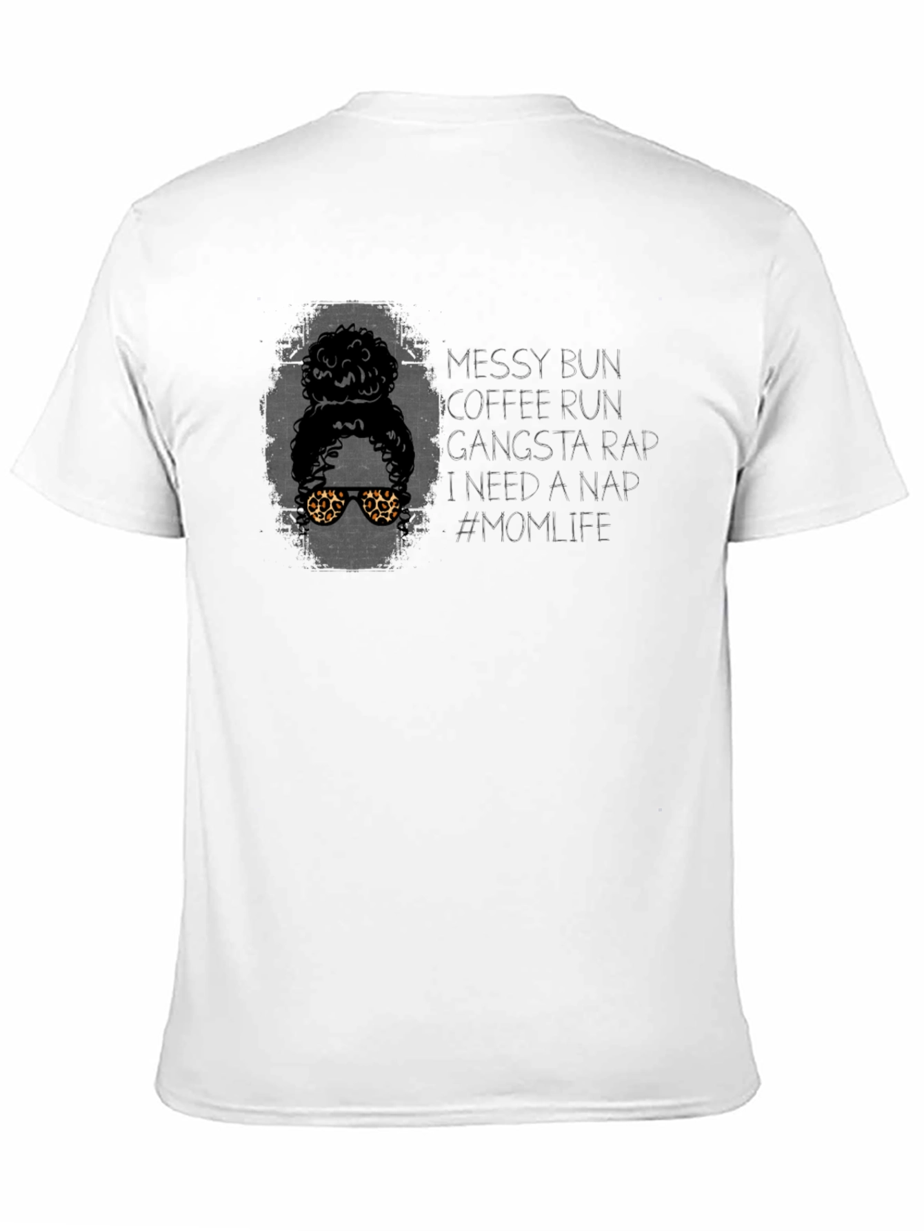 Messy Bun Coffee Run Mom Life Graphic T-Shirt