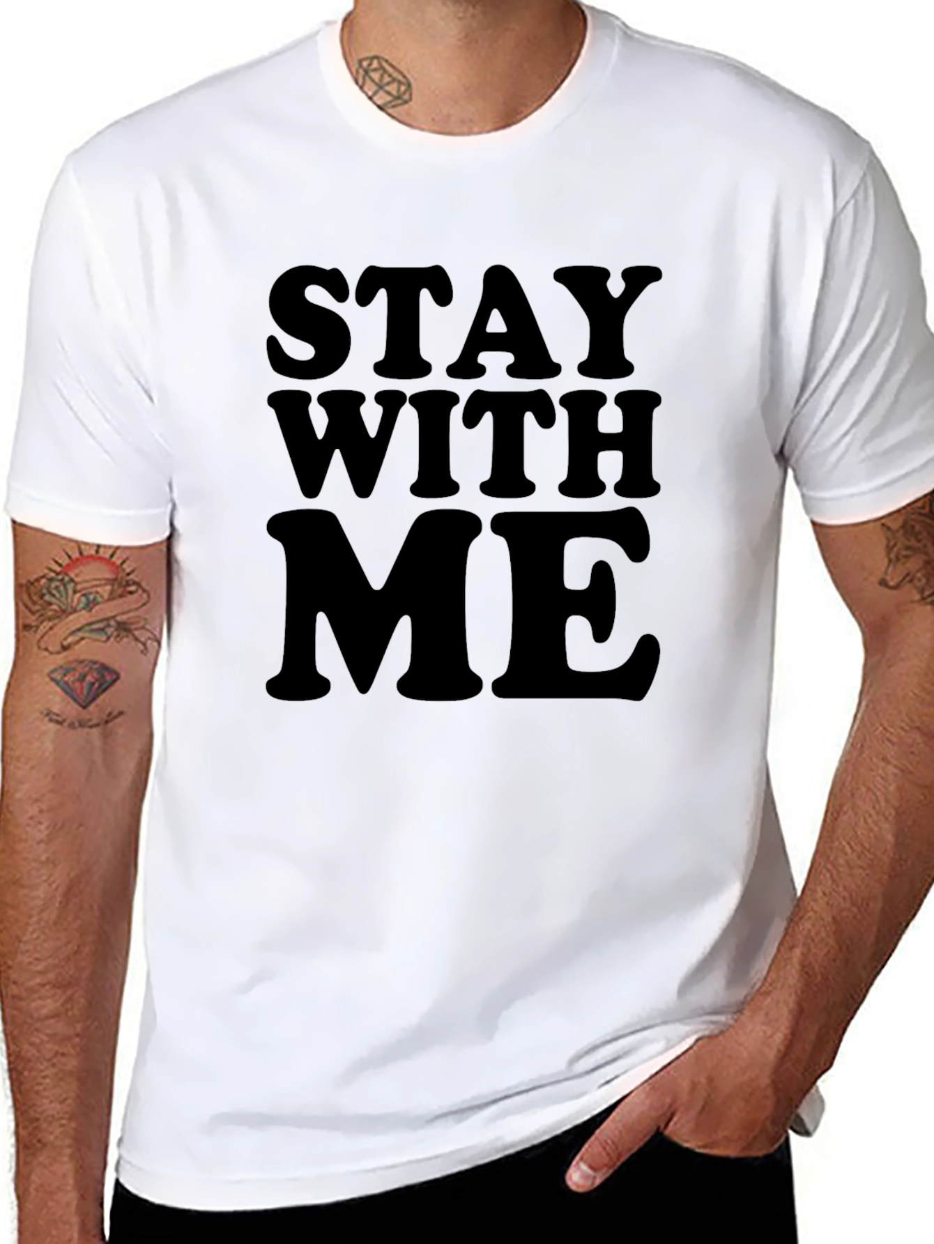 Stay With Me Black Graphic Tee