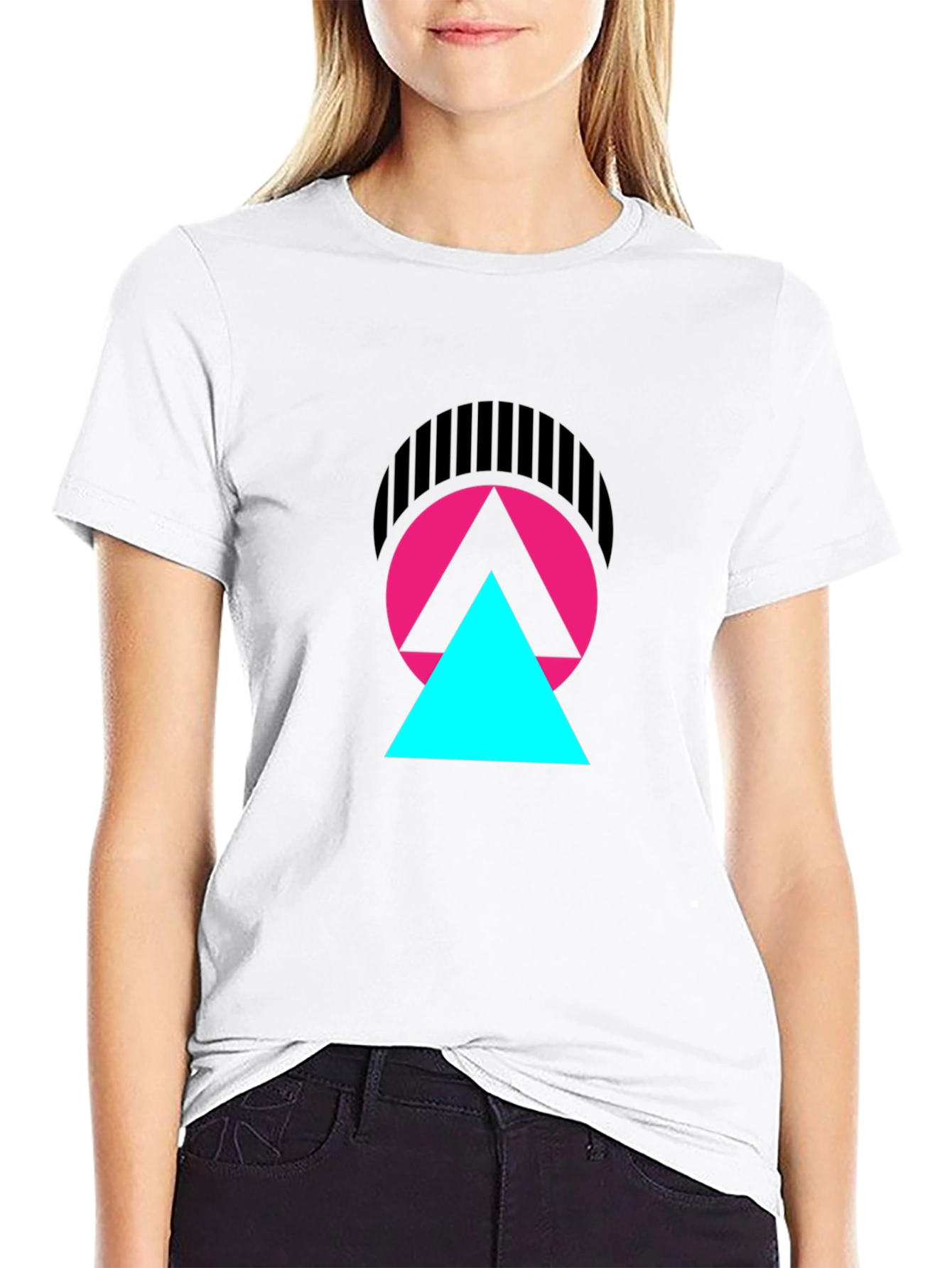 Abstract Geometric Graphic T-Shirt - Modern Design