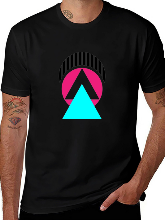 Abstract Geometric Graphic T-Shirt - Modern Design