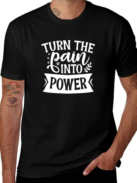 Turn Pain Into Power Graphic Tee - Black
