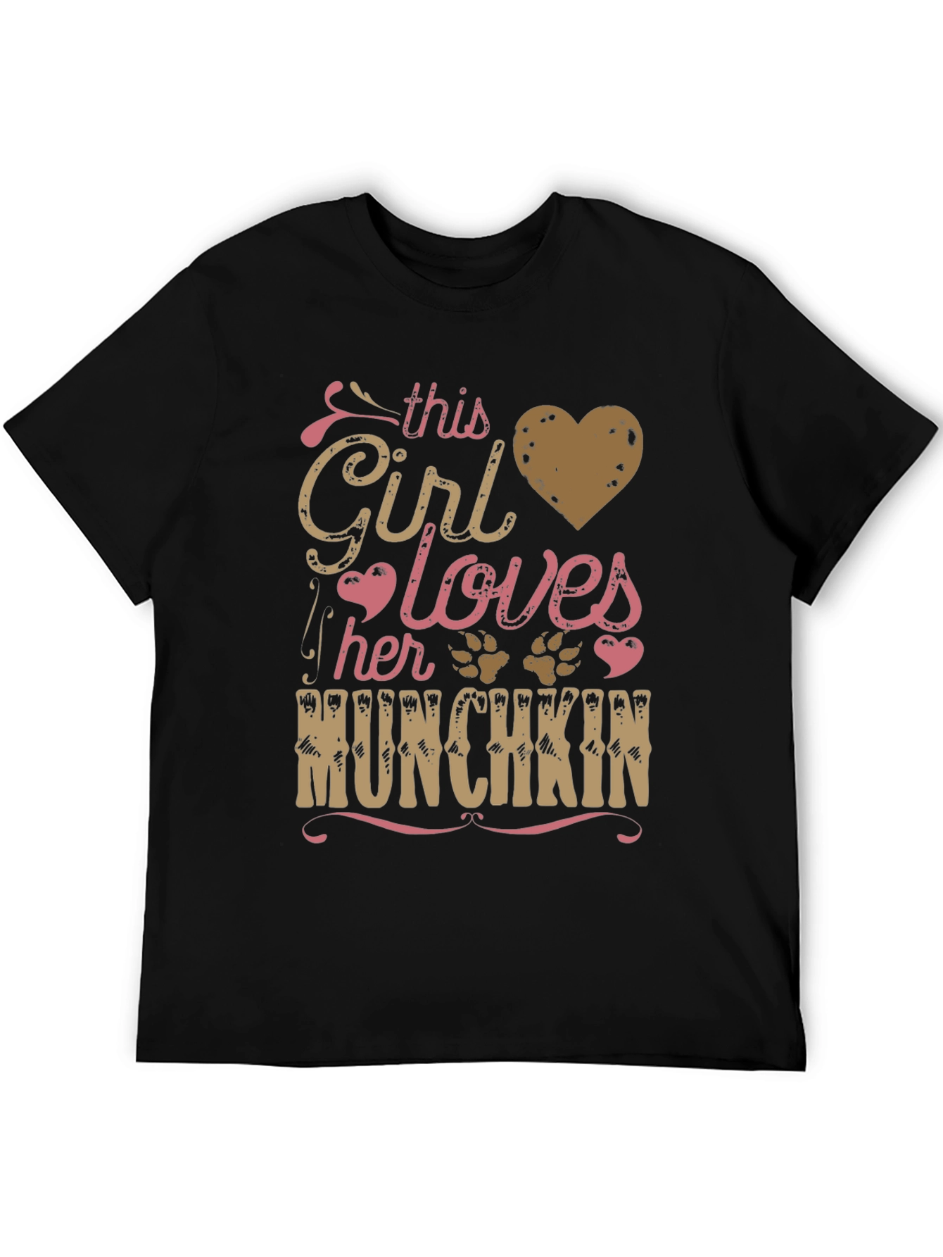 This Girl Loves Her Munchkin Pet Paw Print T-Shirt