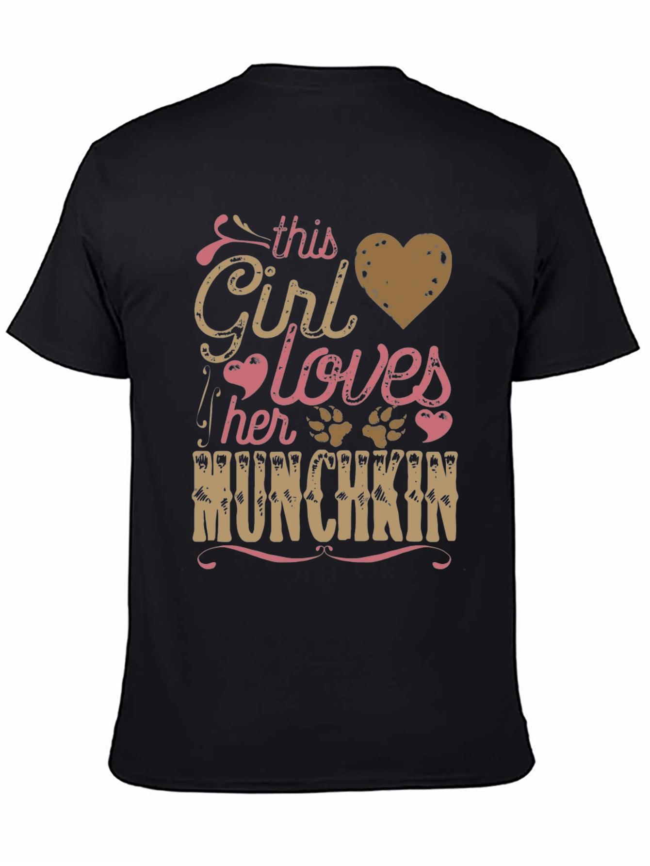 This Girl Loves Her Munchkin Pet Paw Print T-Shirt