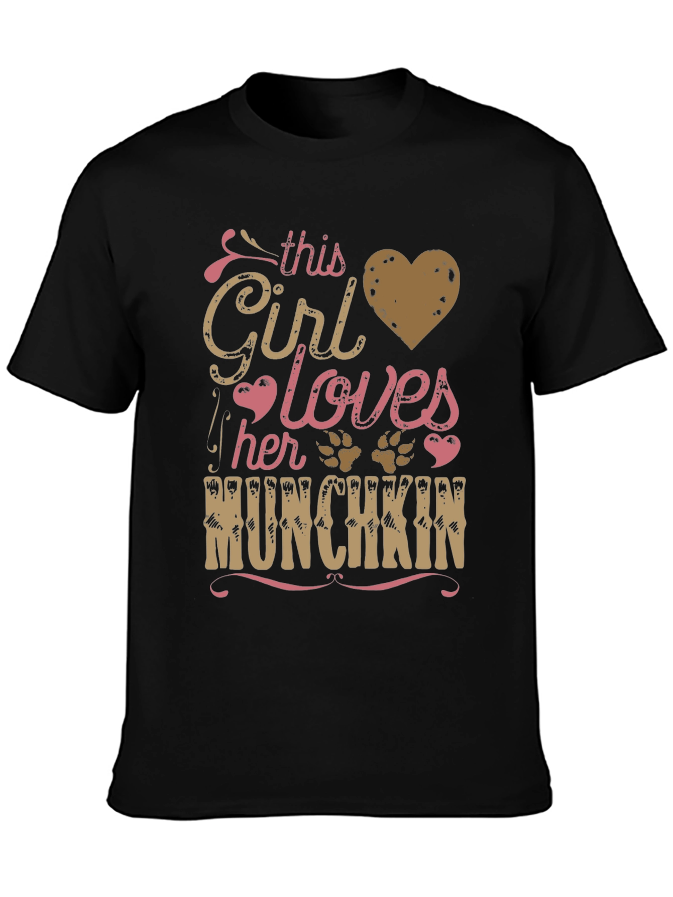 This Girl Loves Her Munchkin Pet Paw Print T-Shirt