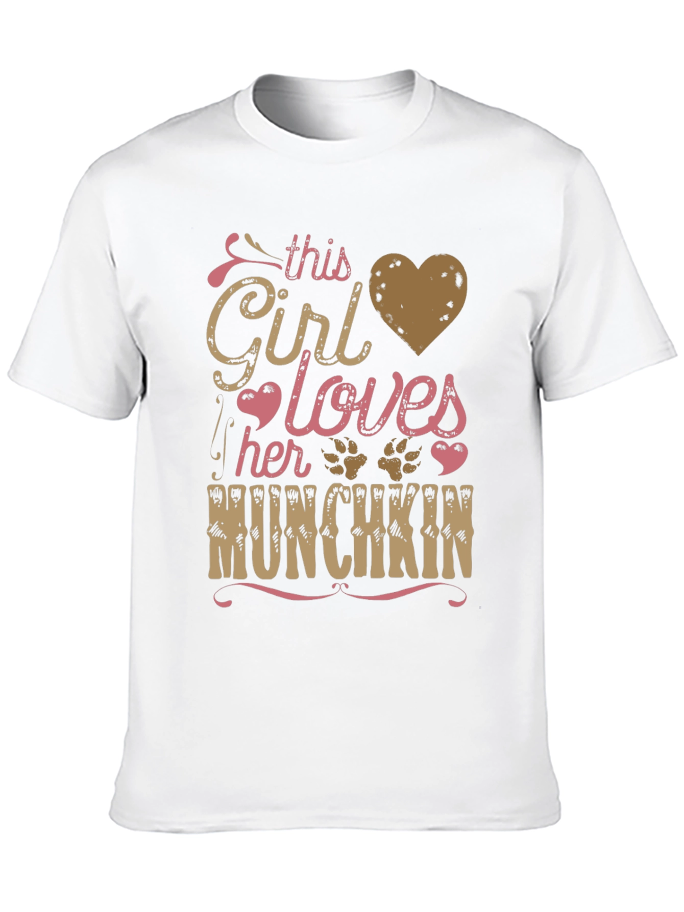 This Girl Loves Her Munchkin Pet Paw Print T-Shirt