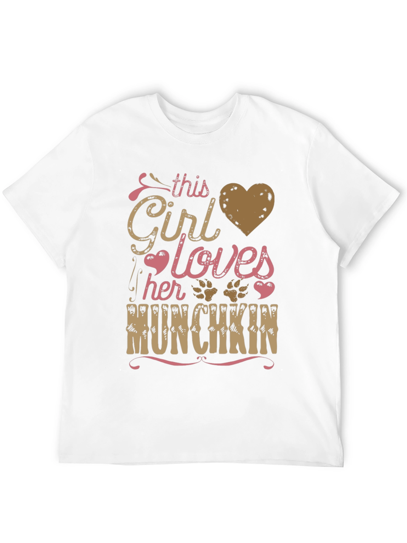 This Girl Loves Her Munchkin Pet Paw Print T-Shirt