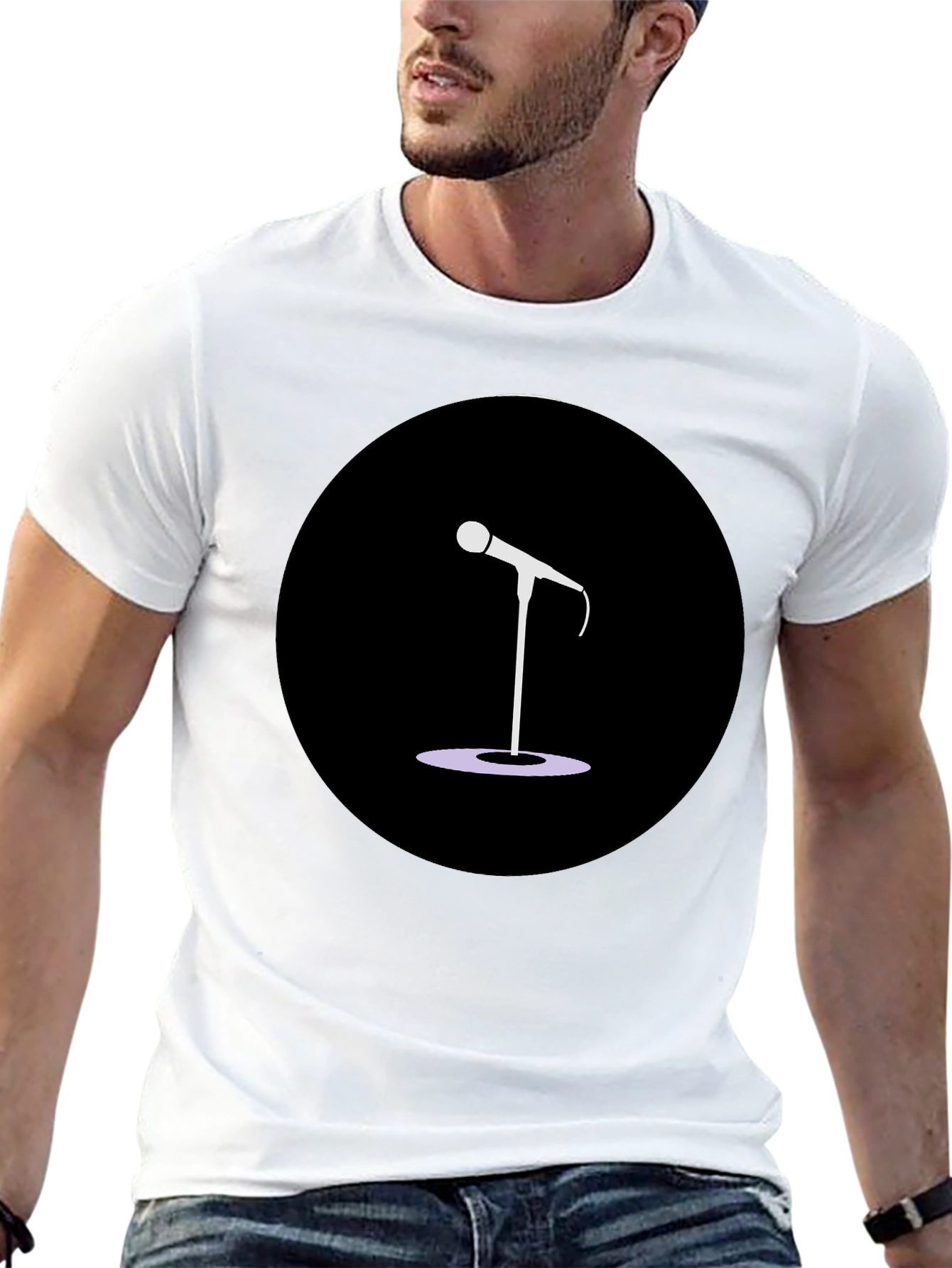 Mic Graphic Tee - Black Casual T-Shirt