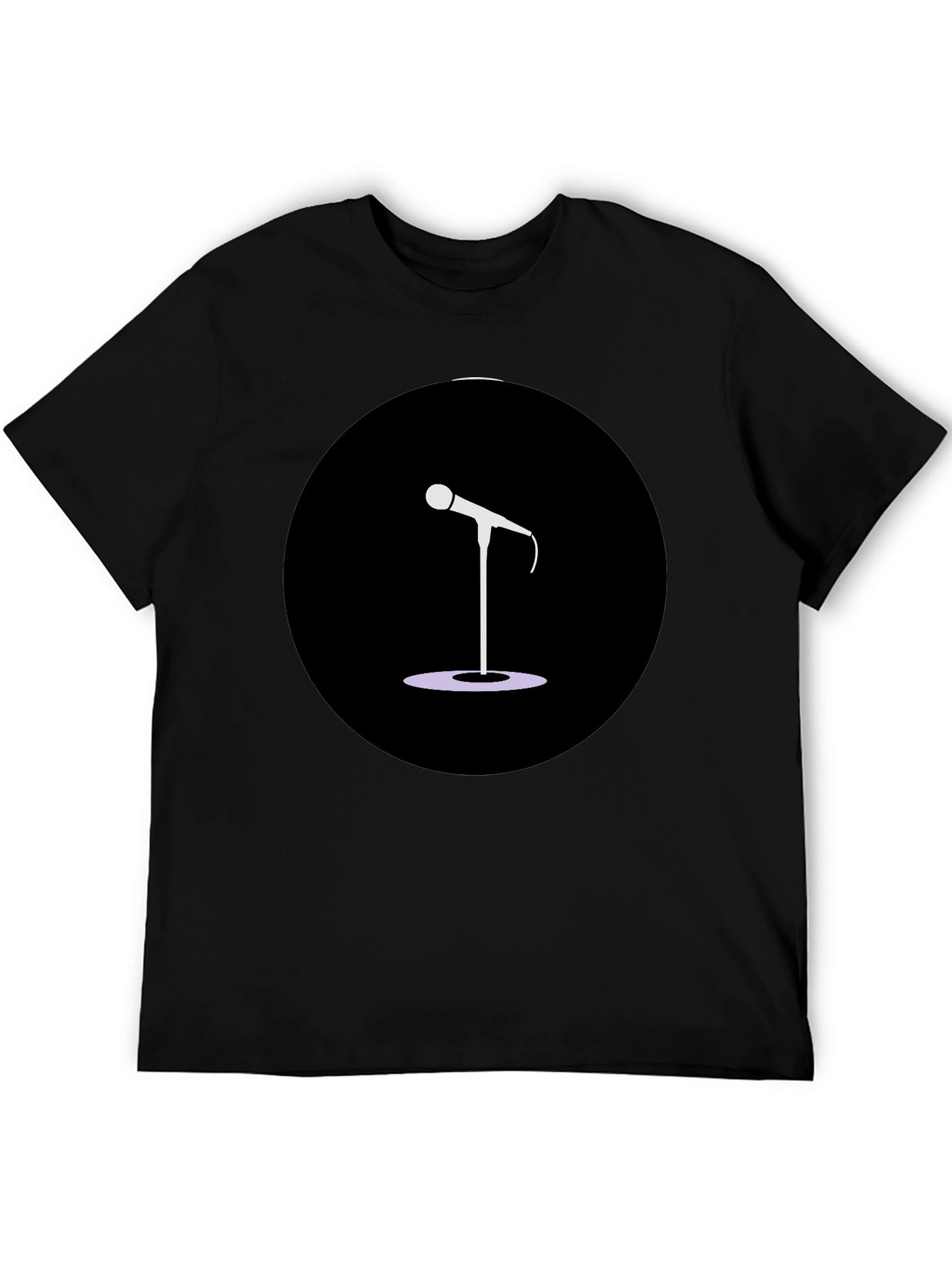 Mic Graphic Tee - Black Casual T-Shirt
