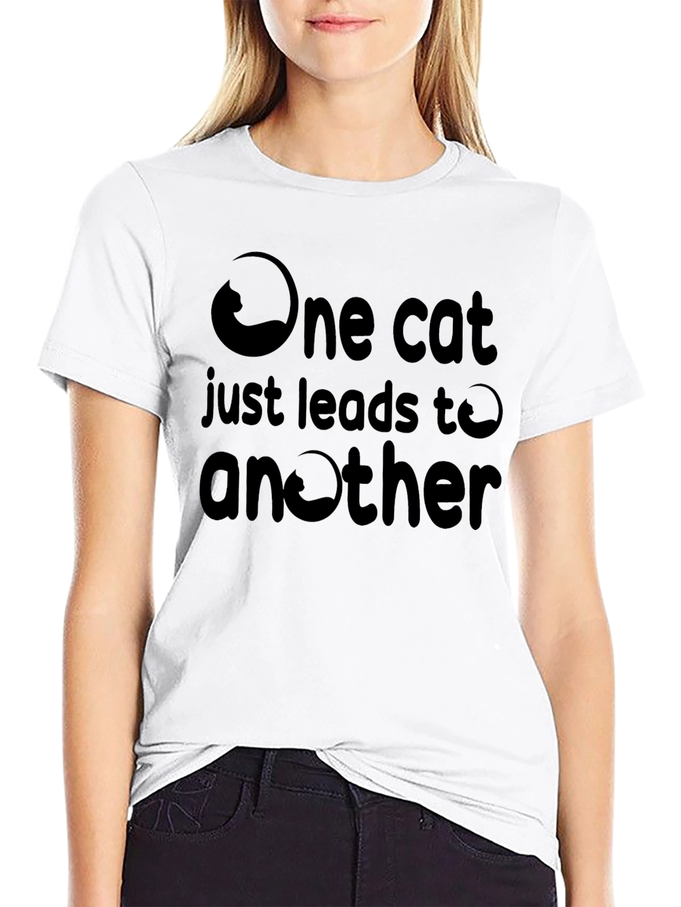 One Cat Leads to Another Black Graphic Tee