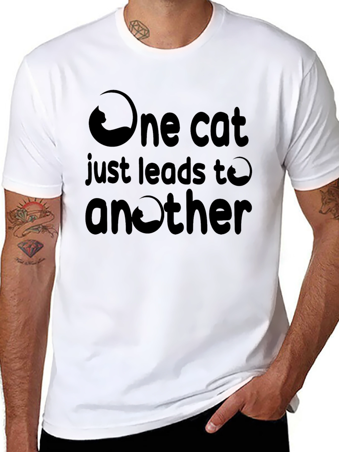 One Cat Leads to Another Black Graphic Tee