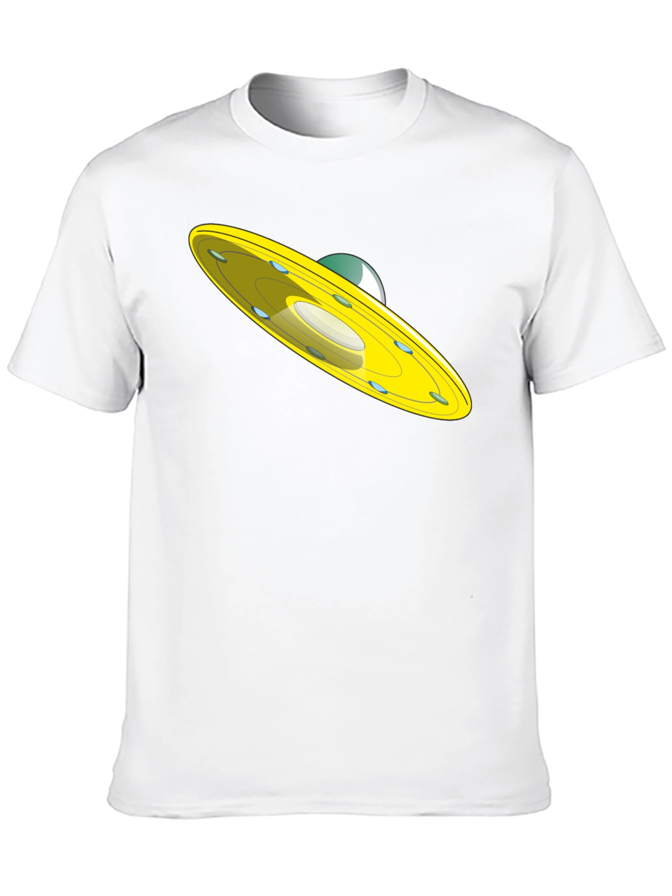 UFO Graphic Tee - Black Cotton Blend Casual Shirt
