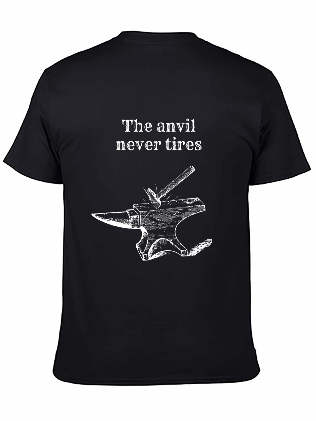 The Anvil Never Tires Black Graphic Tee