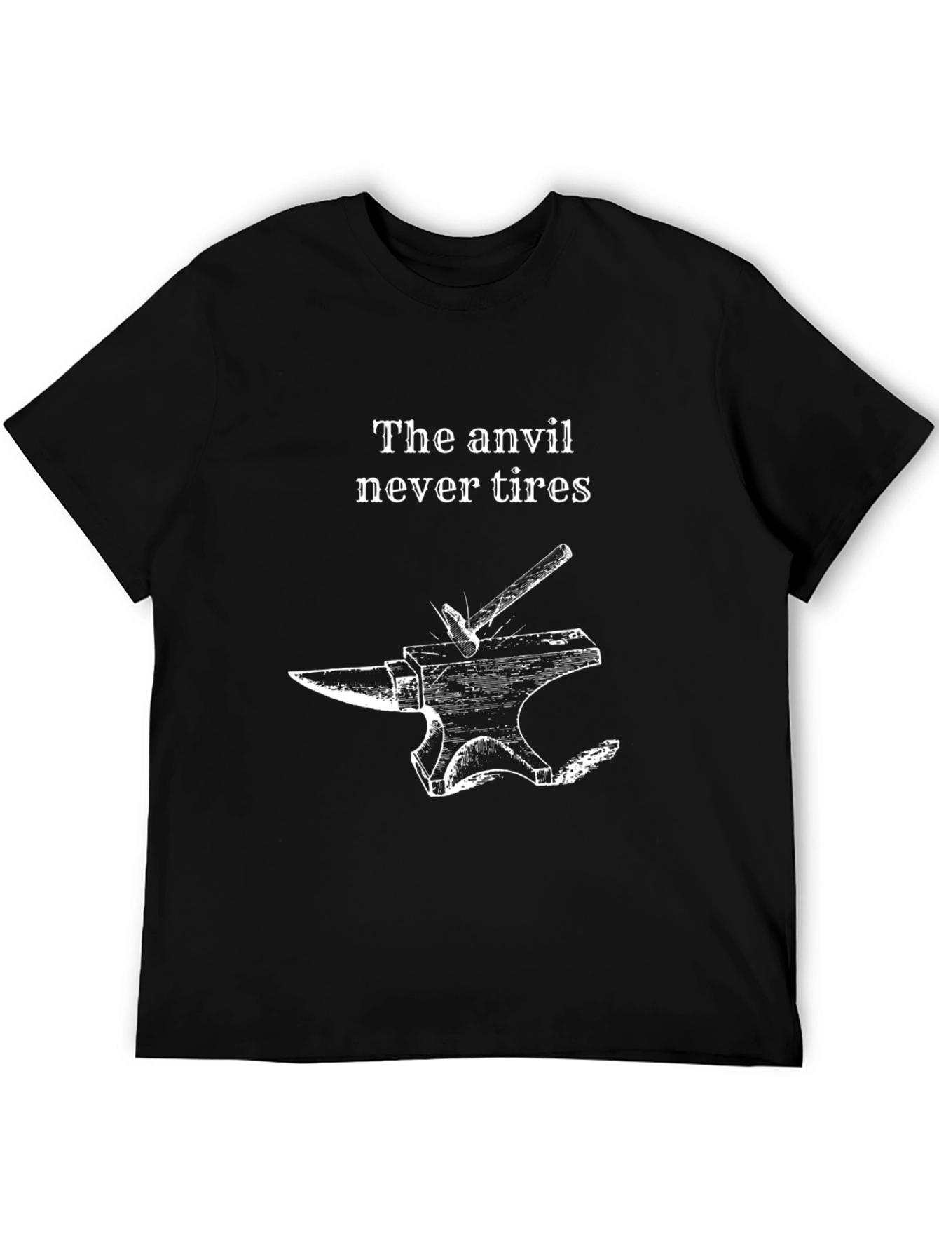 The Anvil Never Tires Black Graphic Tee