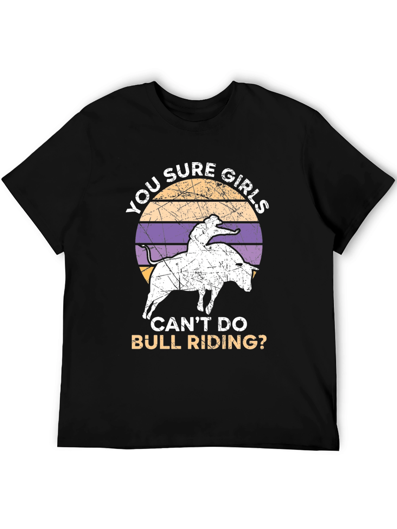 Funny Womens Bull Riding Graphic Tee