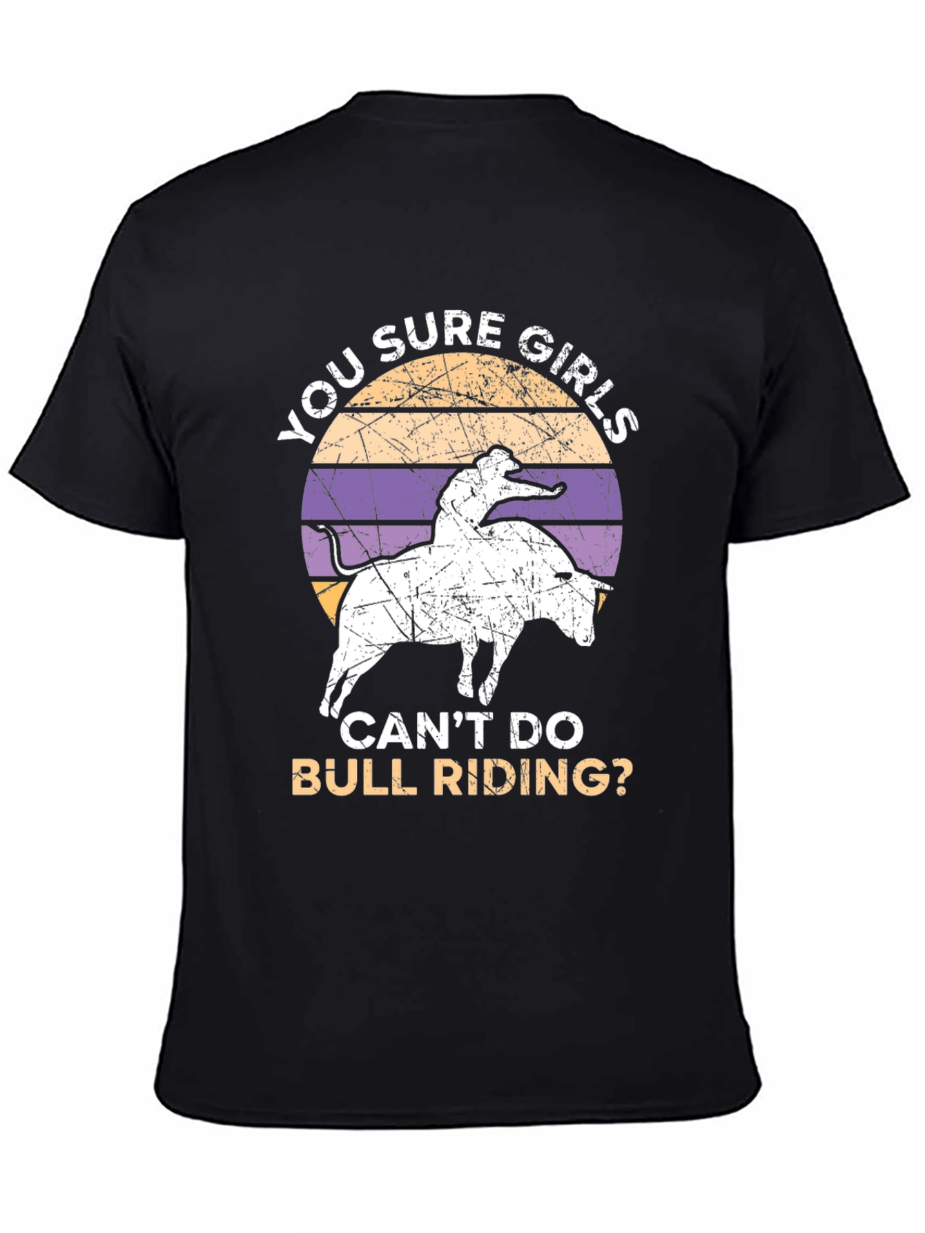 Funny Womens Bull Riding Graphic Tee