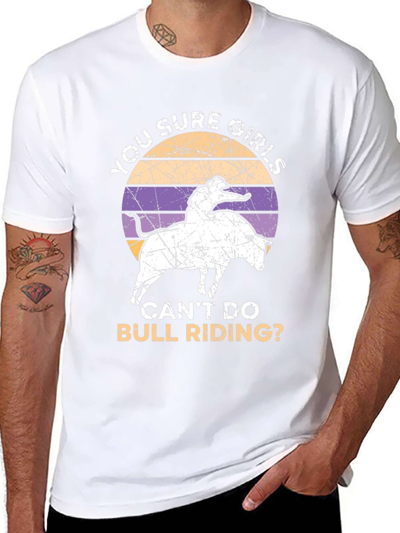 Funny Womens Bull Riding Graphic Tee