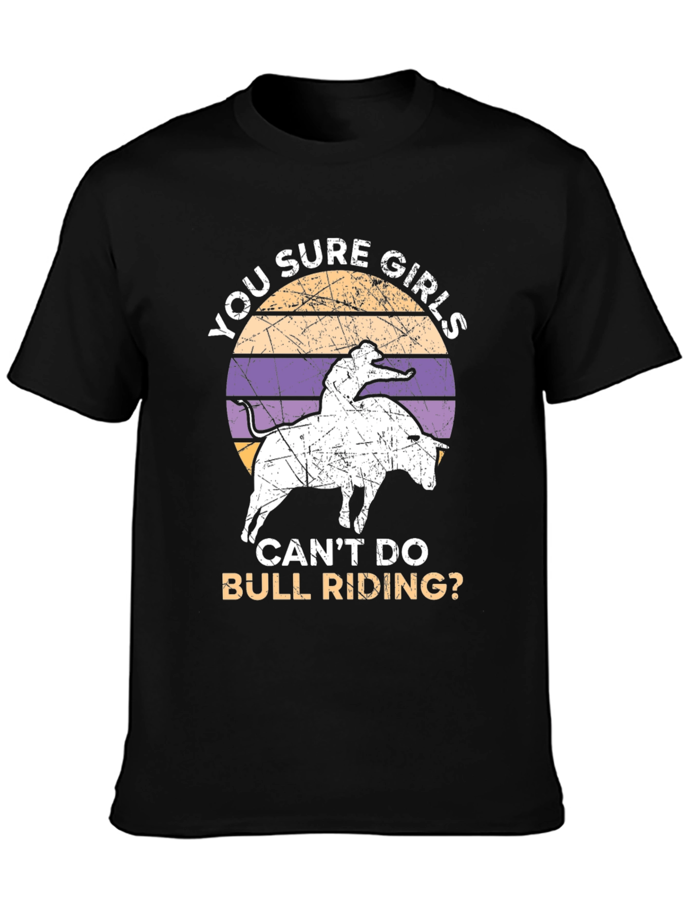 Funny Womens Bull Riding Graphic Tee