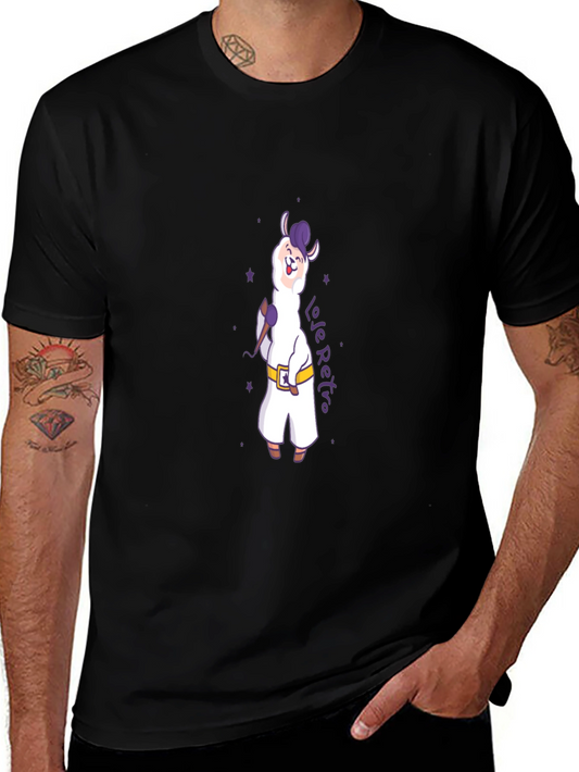 Llama Retro Graphic T-Shirt - Black