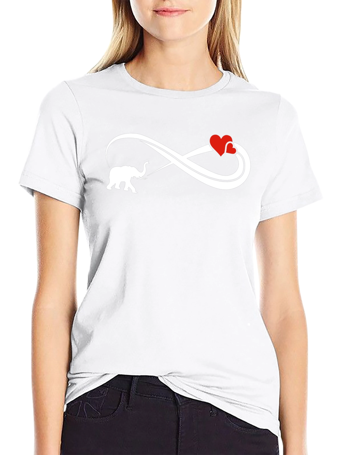 Elephant Love Infinity Black T-Shirt