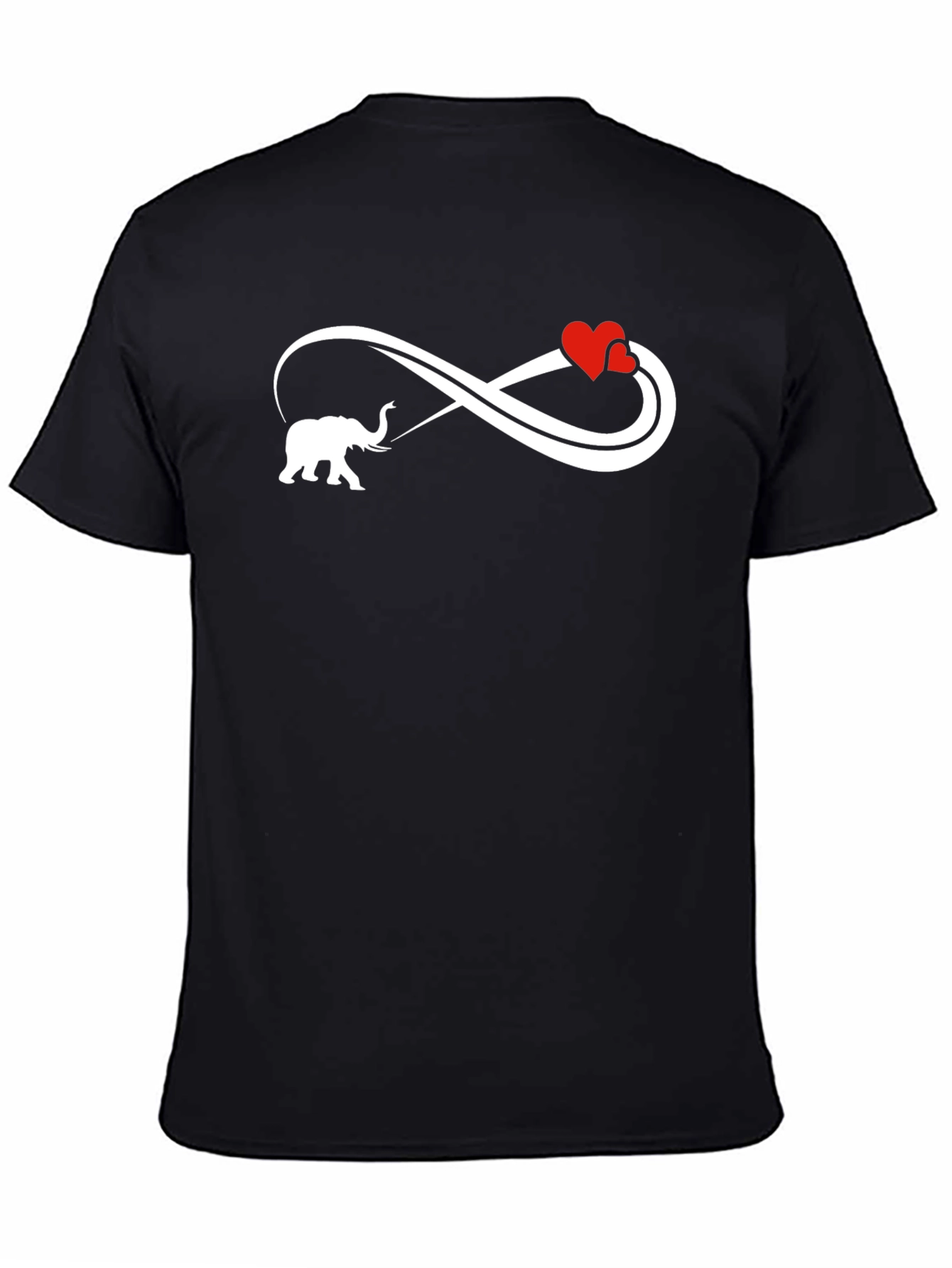 Elephant Love Infinity Black T-Shirt