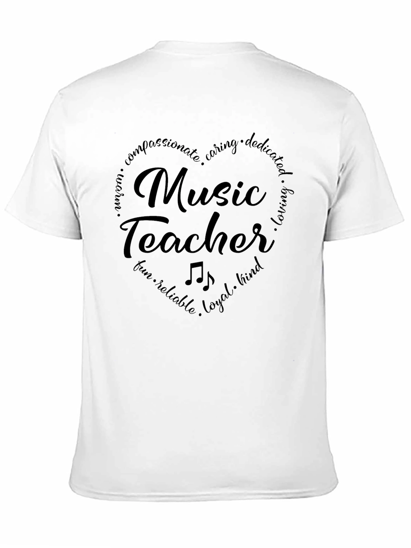 Music Teacher Heart T-Shirt - Compassionate & Caring