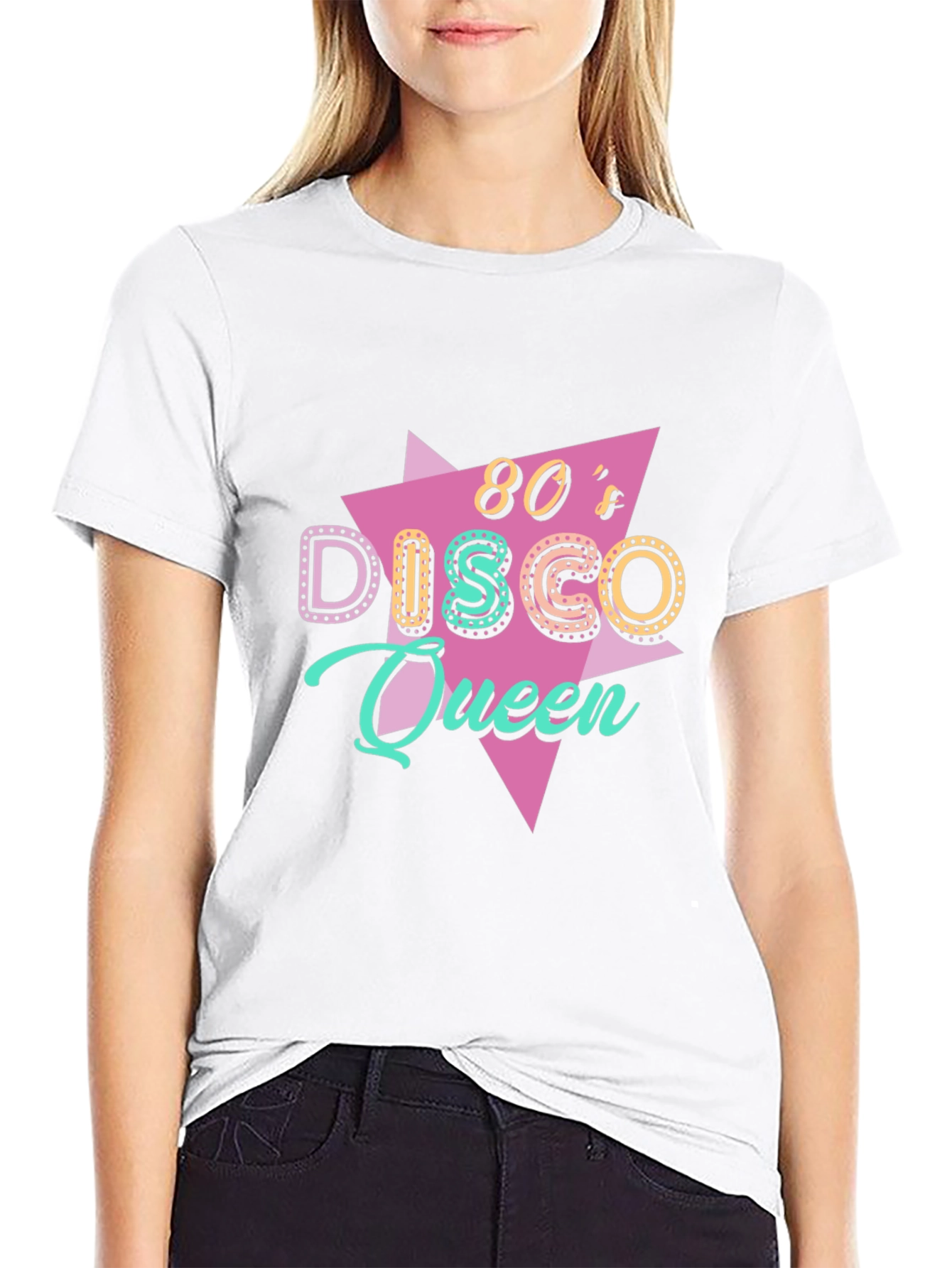 80s Disco Queen Black T-Shirt