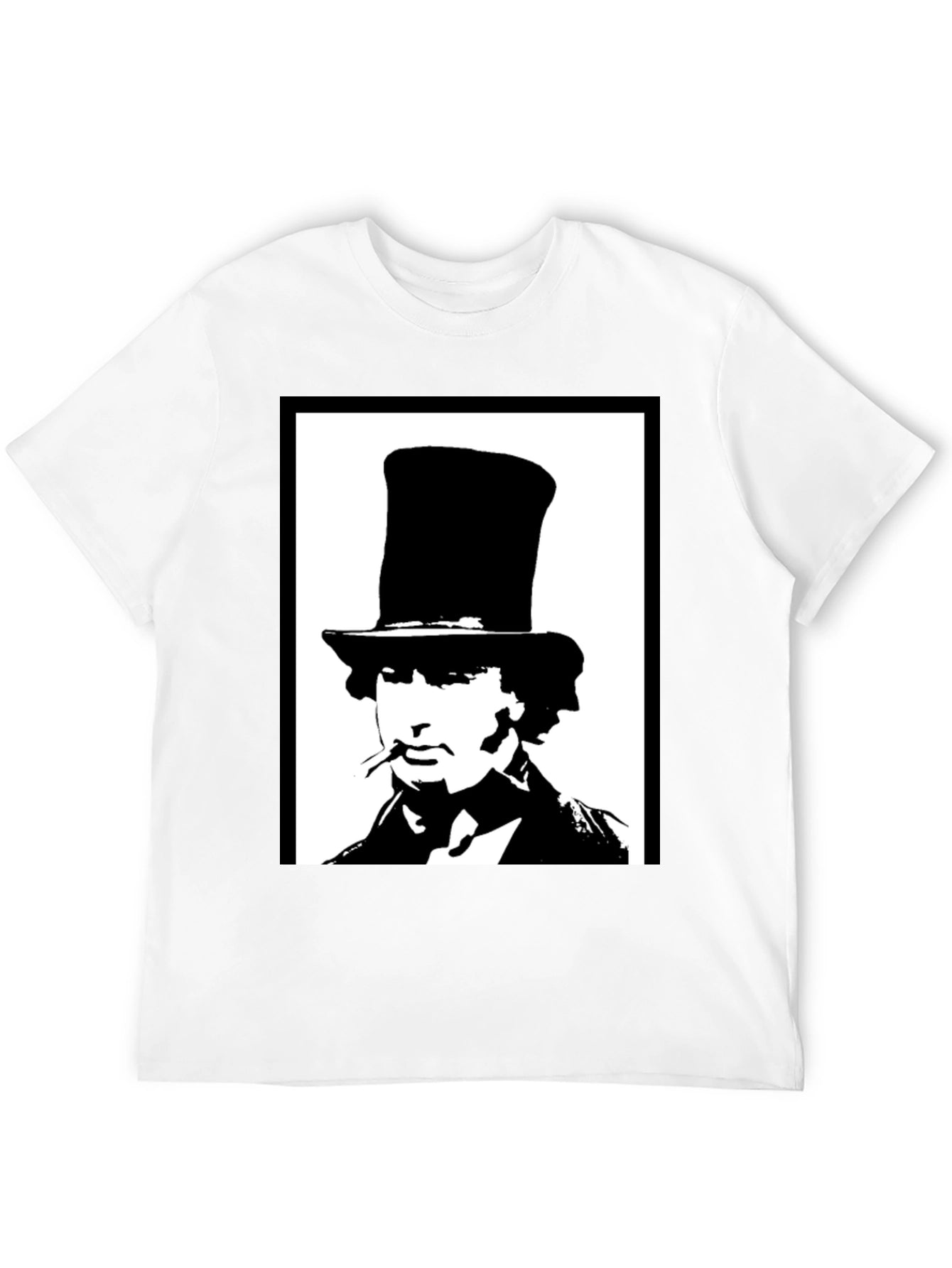 Top Hat Man Graphic Tee - Stylish Black T-Shirt